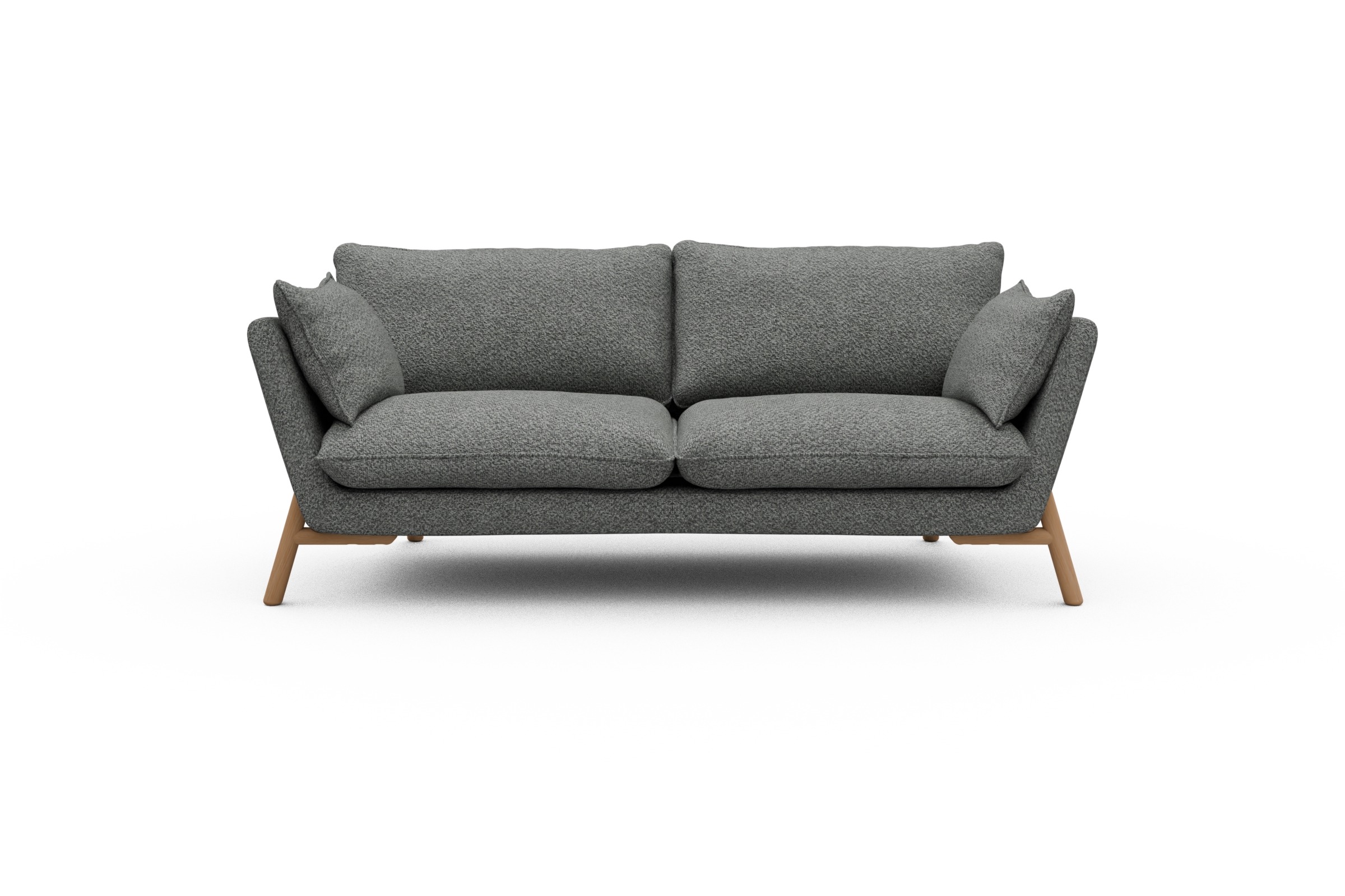 Skandi Home Sofa Emil 2-Sitzer Beinfarbe Eiche Natur Vanora-Warm-Grey moebelfaktor