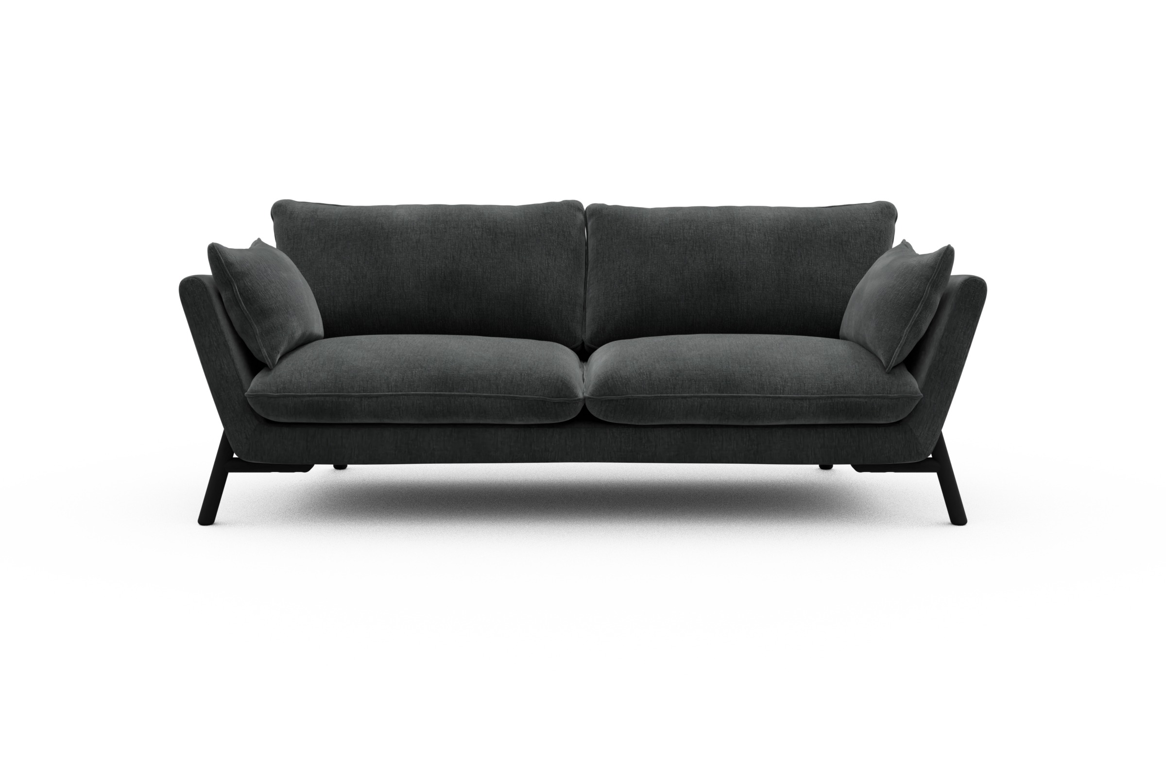 Skandi Home Sofa Emil 3-Sitzer Beinfarbe Eiche Schwarz Smooth-Deep-Warm-Grey moebelfaktor