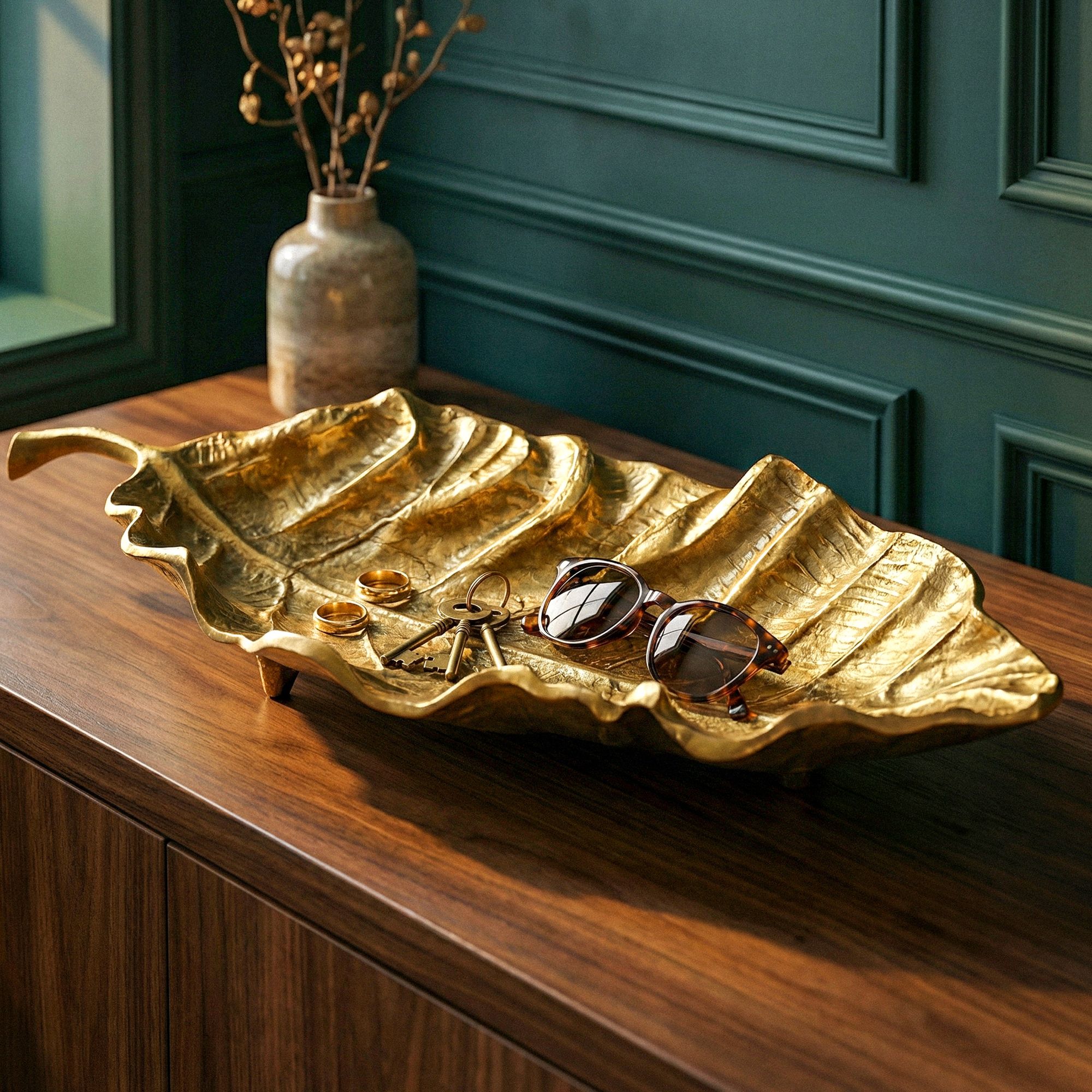 Dekoschale Tafjord Aluminium Gold 67 × 27 × 11 cm