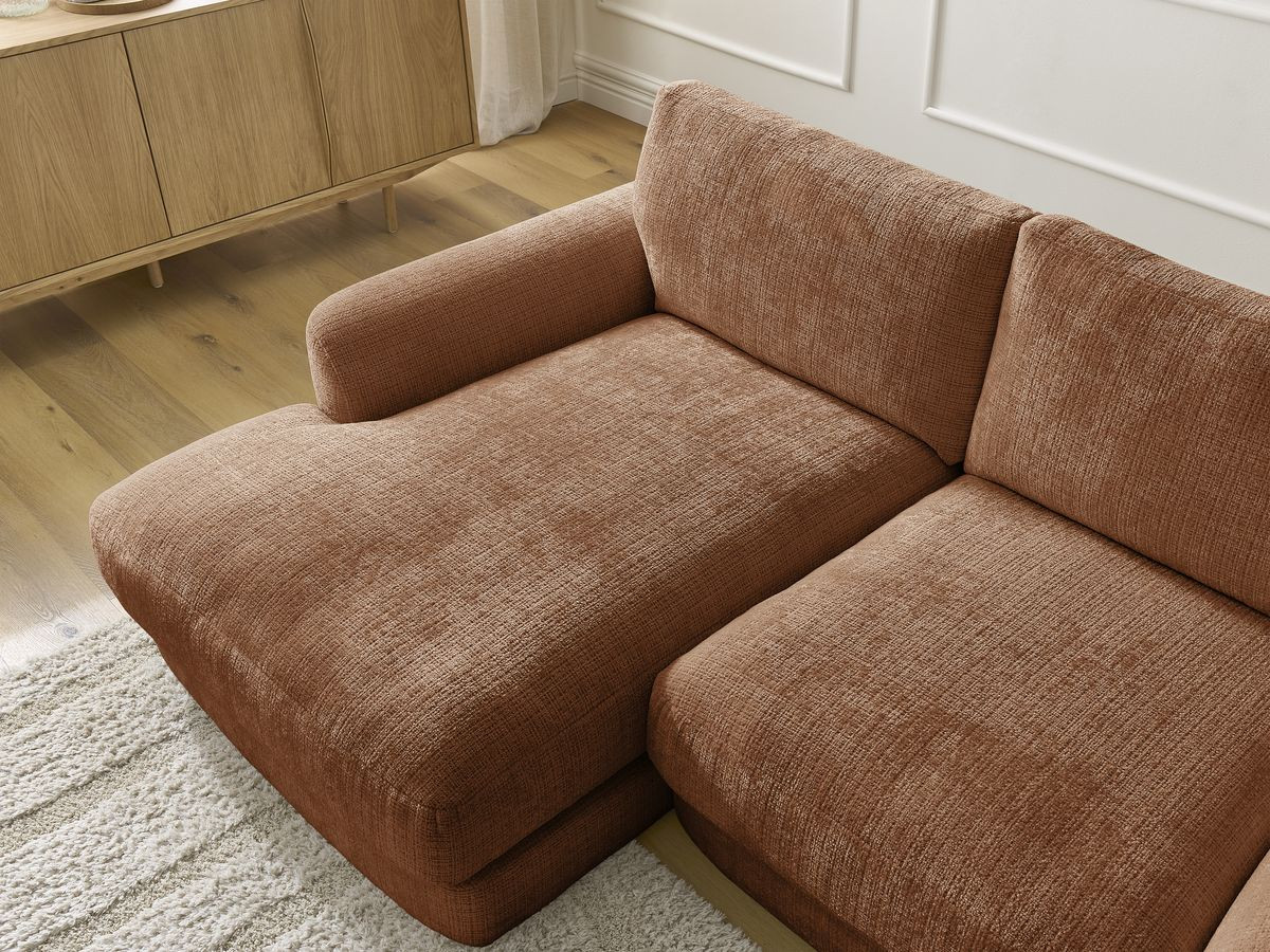 Bobochic Leonore Ecksofa Strukturstoff Orange Ecke links
