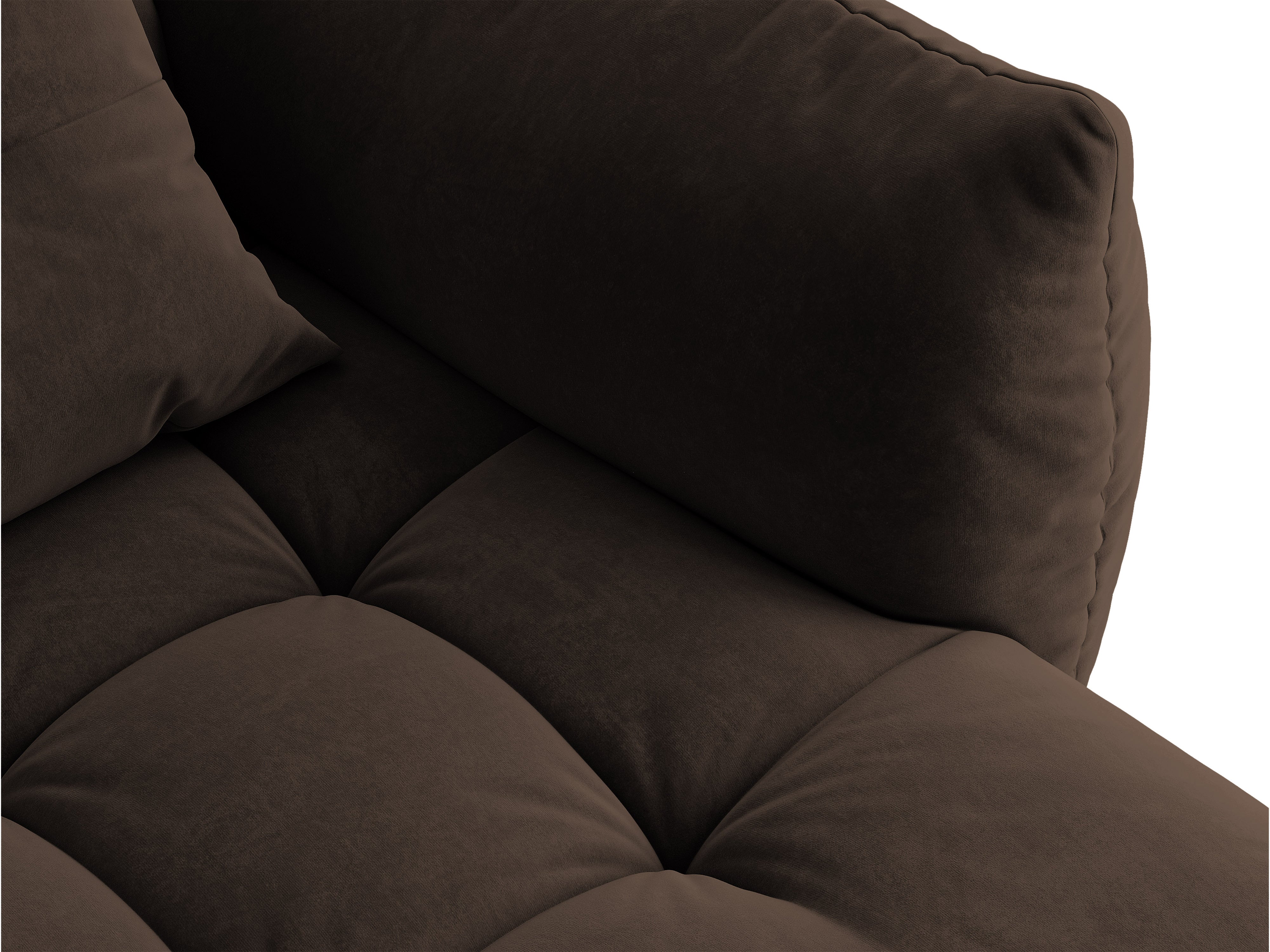 Micadoni Sofa Bloom 4-Sitzer Samt Bluvel Dunkelbraun