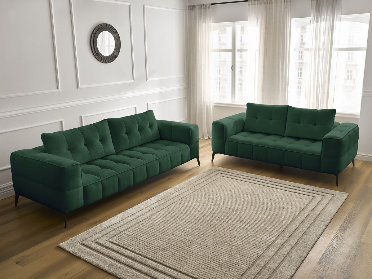 Bobochic Anis Sofa-Set 3- und 2-Sitzer Strukturstoff Grün