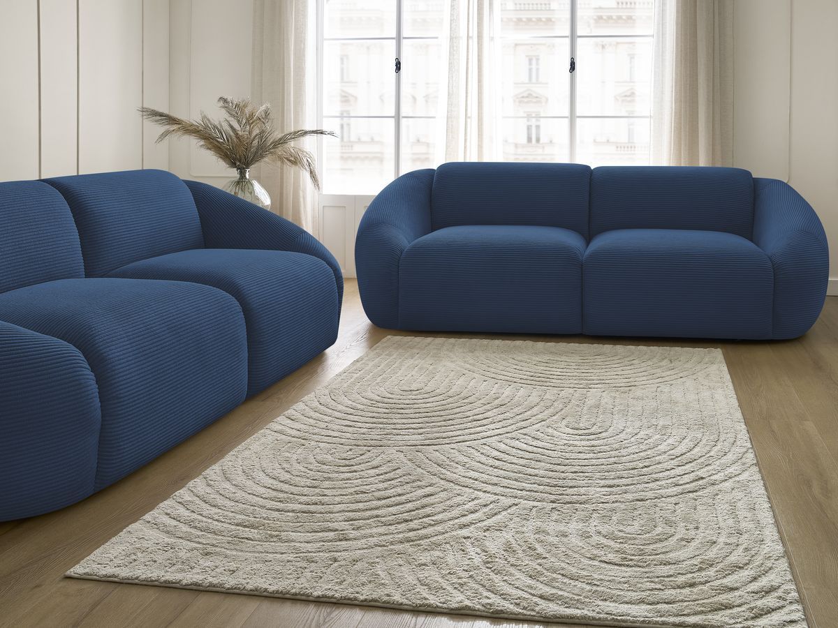 Bobochic Tina Sofa 5-Sitzer Cordsamt Dunkelblau