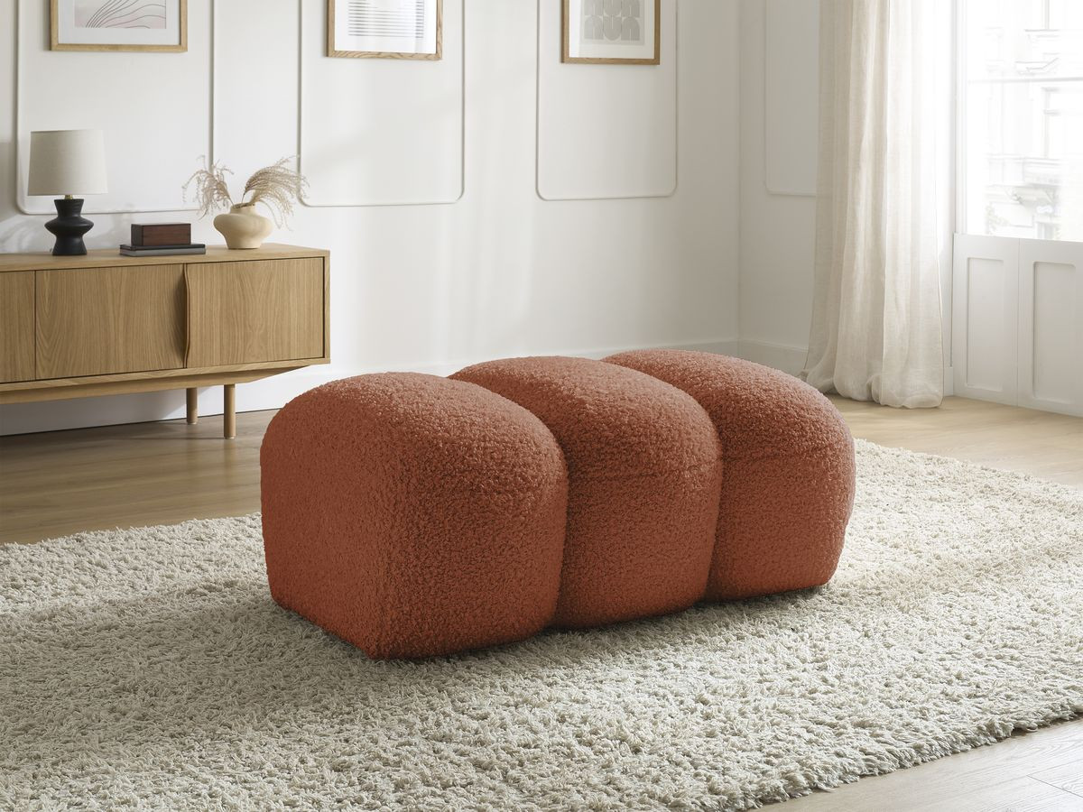 Bobochic Hippolyte Pouf Bouclé-Stoff Orange