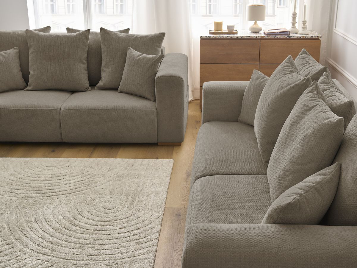 Bobochic Sidonie Sofa 5-Sitzer Melange-Stoff Taupe