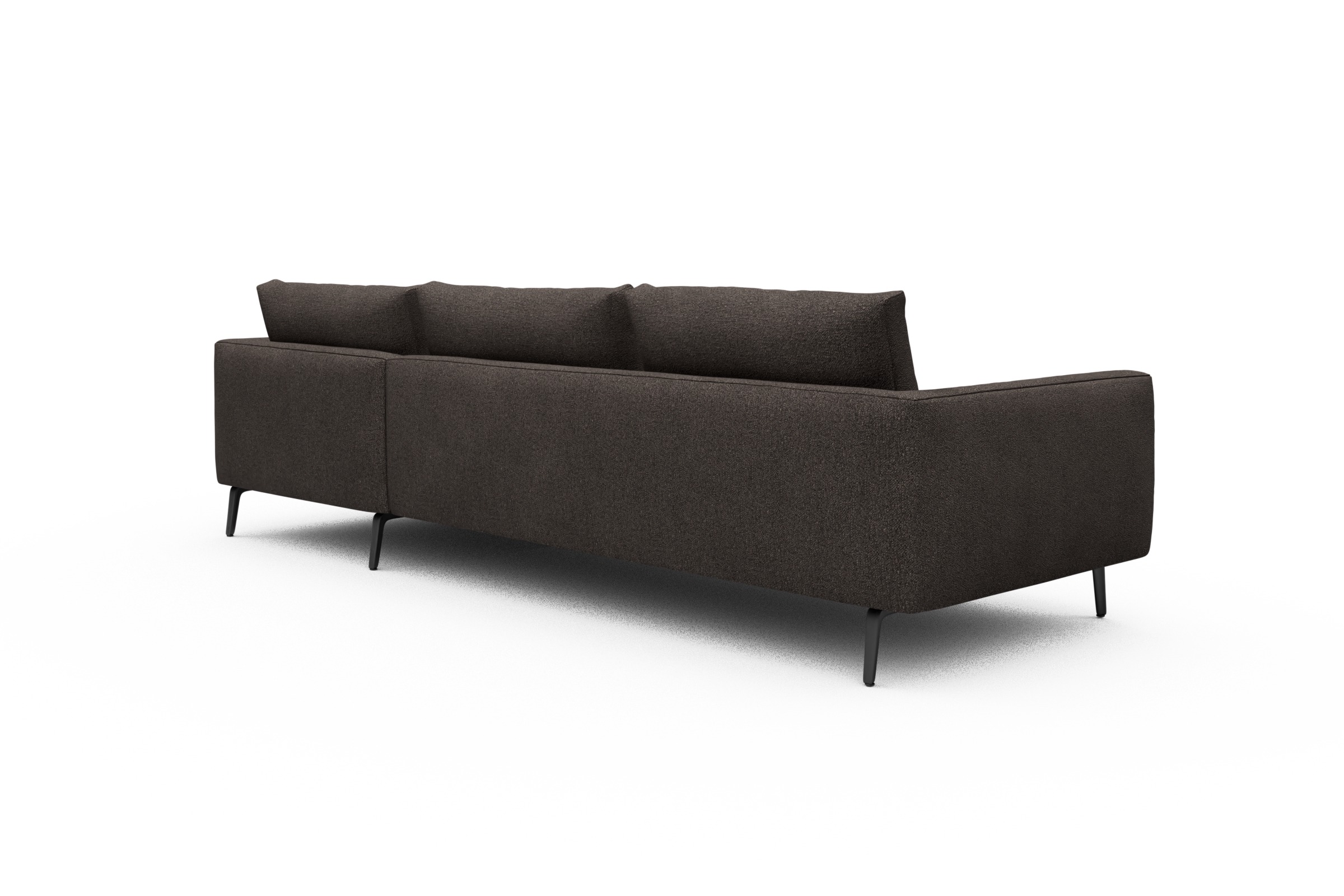 Ecksofa Karl Chaiselongue rechts mit 2,5-Sitzer Boucle-Taupe
