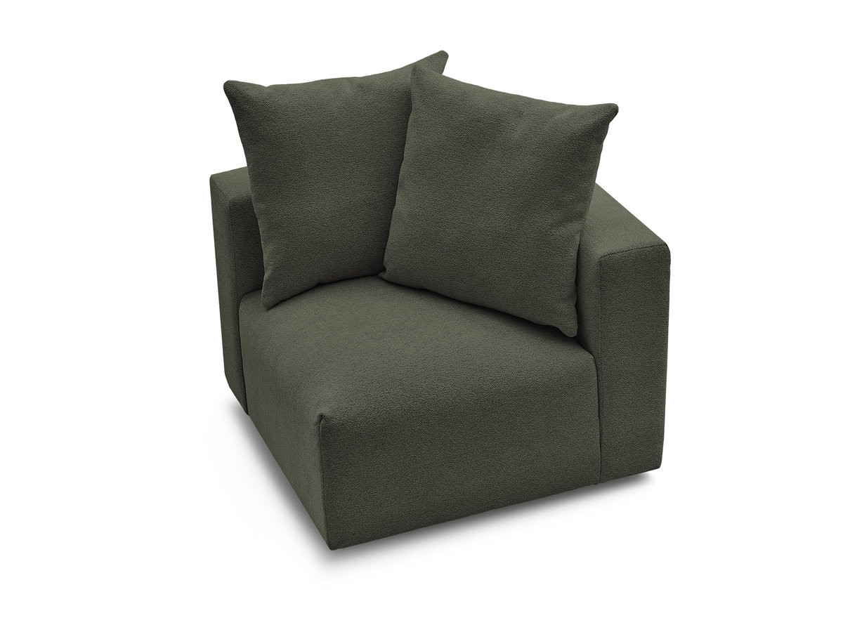 Bobochic Voltaire Eckmodul Melange-Stoff Grün Ecke rechts