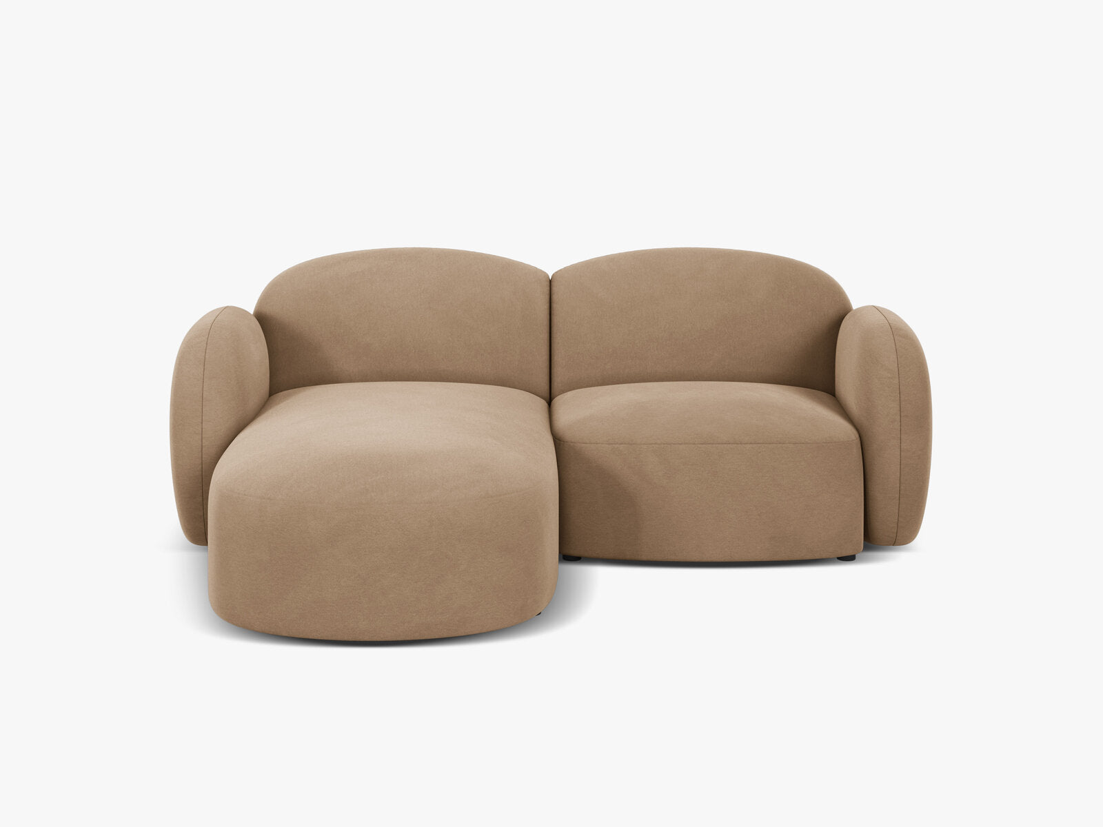 Micadoni Ecksofa Blair 3-Sitzer Links Samt Casino Sand
