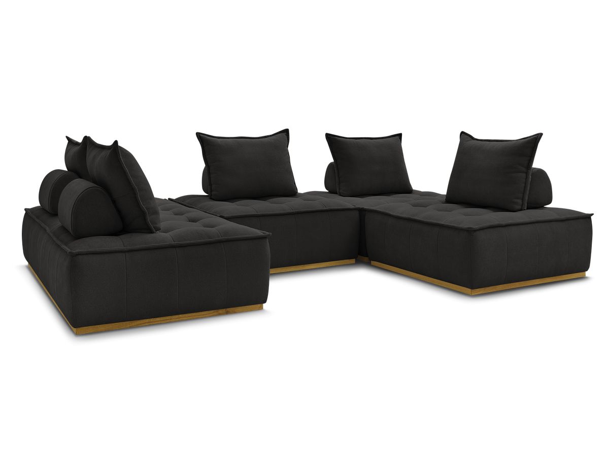 Bobochic Elisa Wohnlandschaft Strukturstoff Schwarz