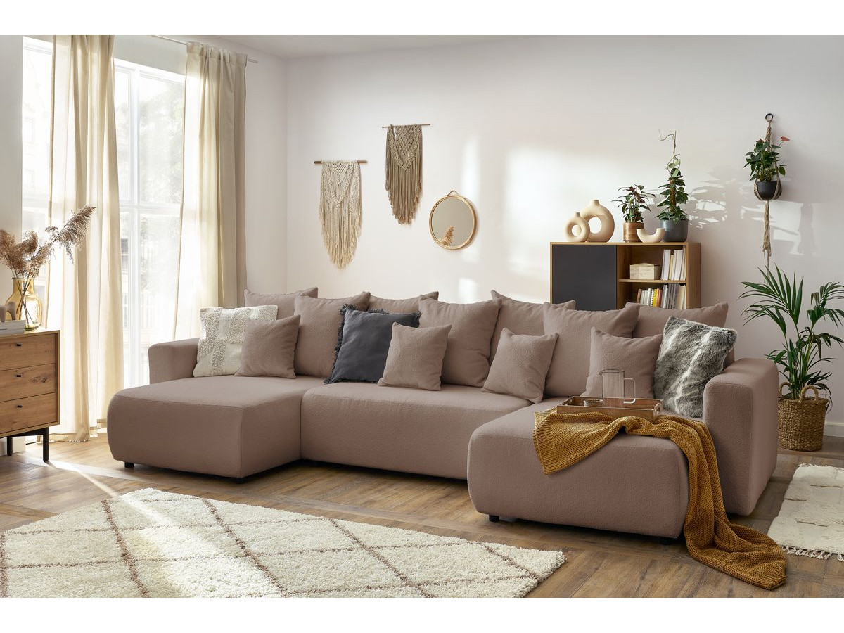 Bobochic Envy Wohnlandschaft Bouclé-Stoff Braun