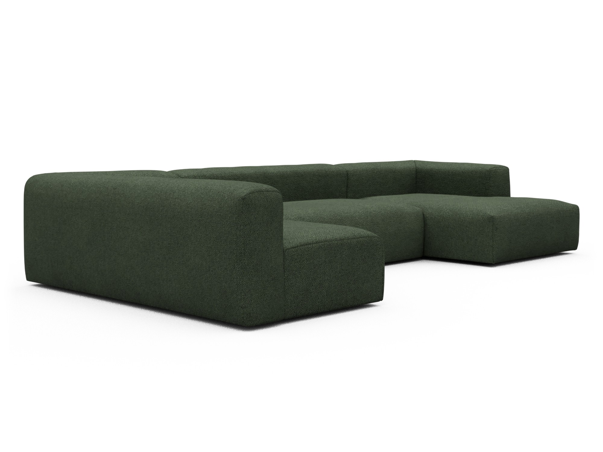 Skandi Home Wohnlandschaft Fred Chaiselongue rechts mit 2-Sitzer und lange Armlehne links Vanora-Deep-Green moebelfaktor
