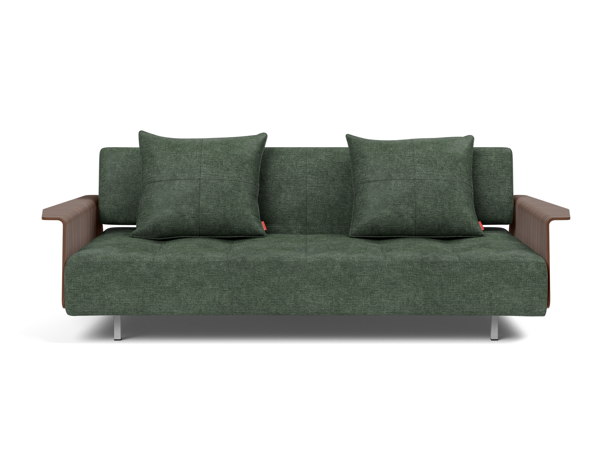 Schlafsofa Long Horn D.E.L. mit Armlehnen Flachgewebe Avella 281-Pine-Green