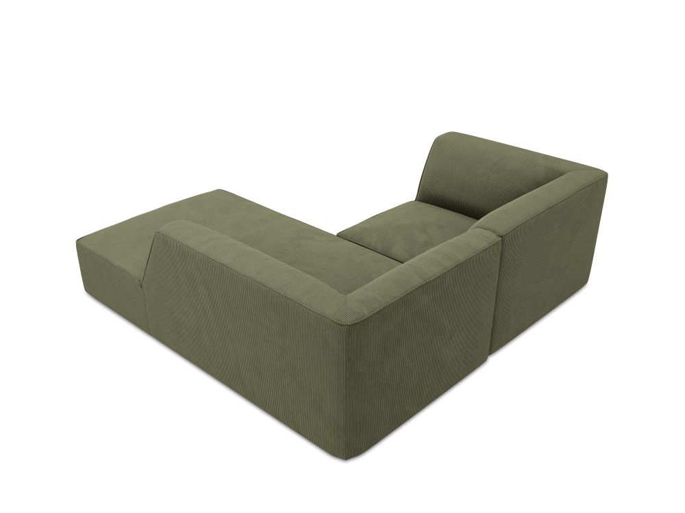 Cosmopolitan Design Ecksofa Siena 3-Sitzer Kord Scala Grün Rechts