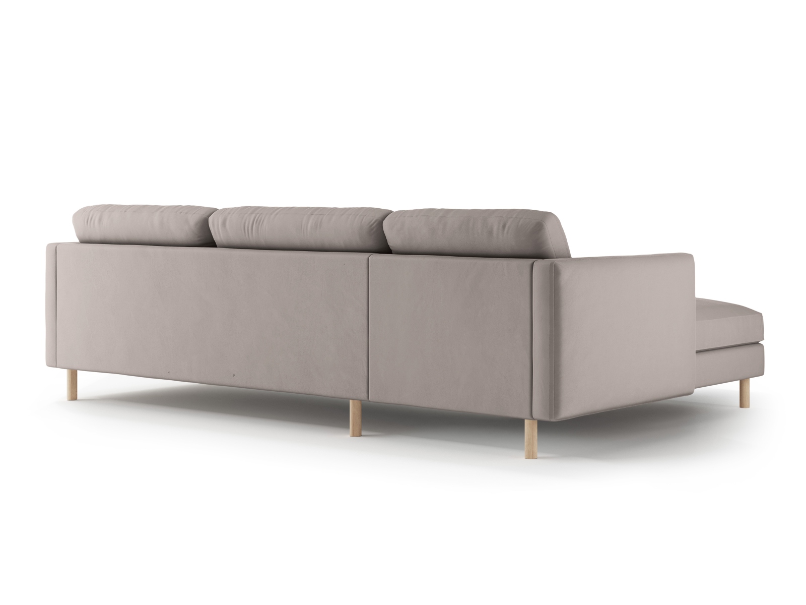 Micadoni Ecksofa Eden 4-Sitzer Links Samt Warmes Grau