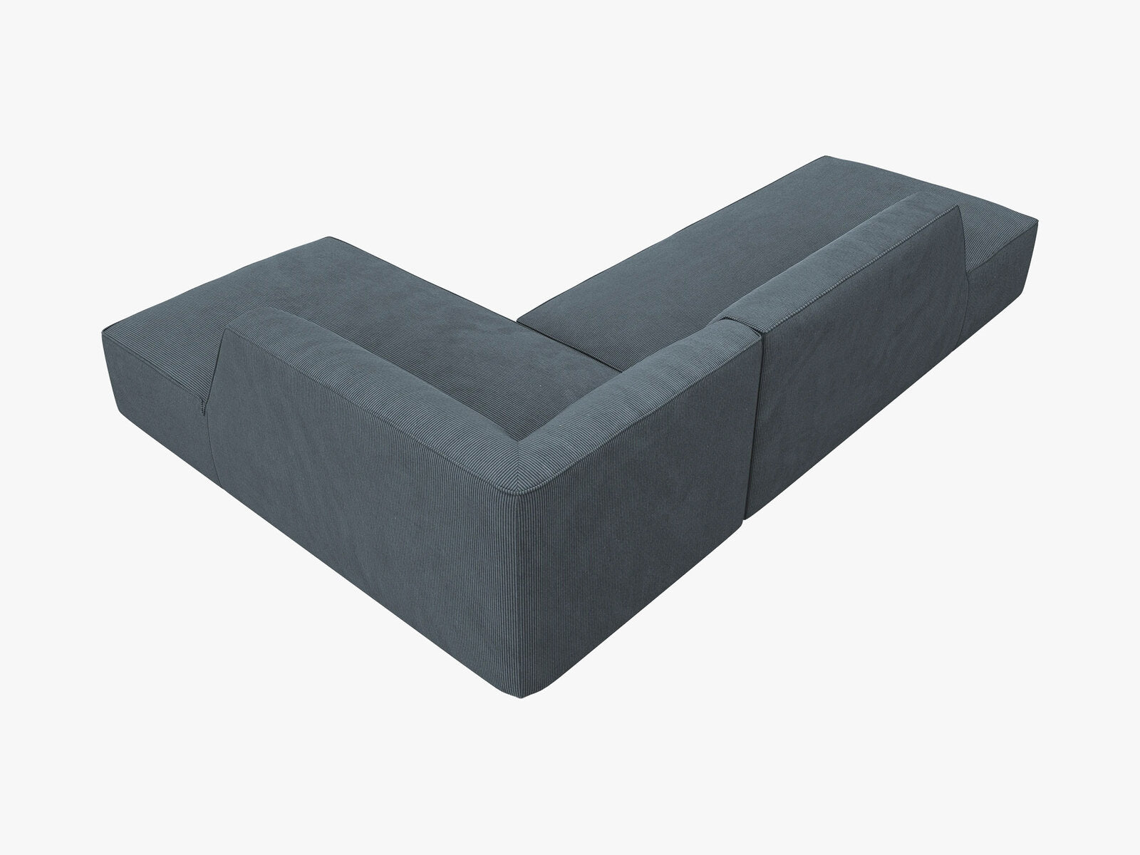 Micadoni Ecksofa Ruby 4-Sitzer Rechts Kord Scala Blau