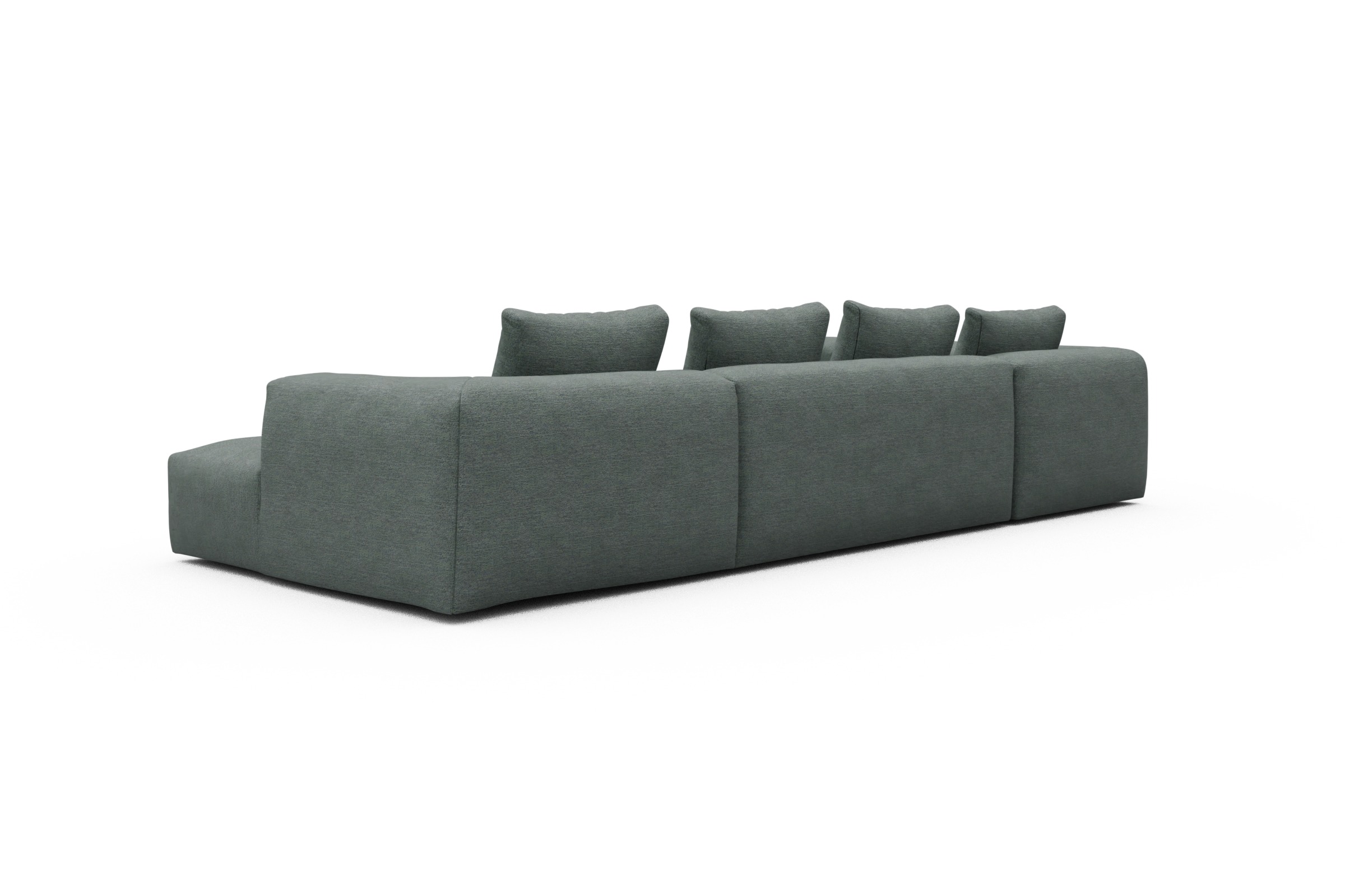 Wohnlandschaft Fred Chaiselongue rechts mit 2-Sitzer und lange Armlehne links Carreno-Ice-Blue