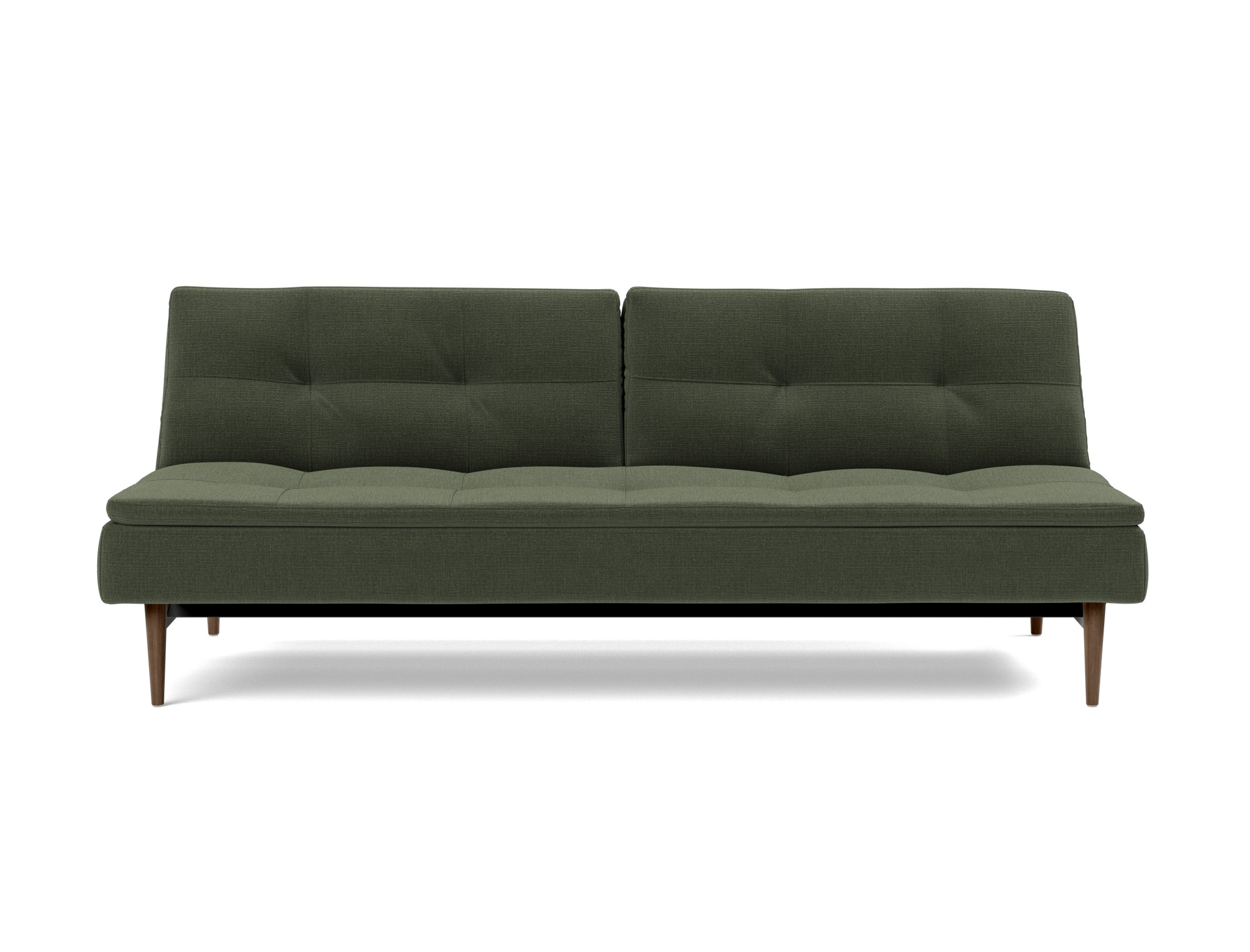 Schlafsofa Dublexo Chenille Esina 413-Olive-Green Beine Styletto Eiche dunkel