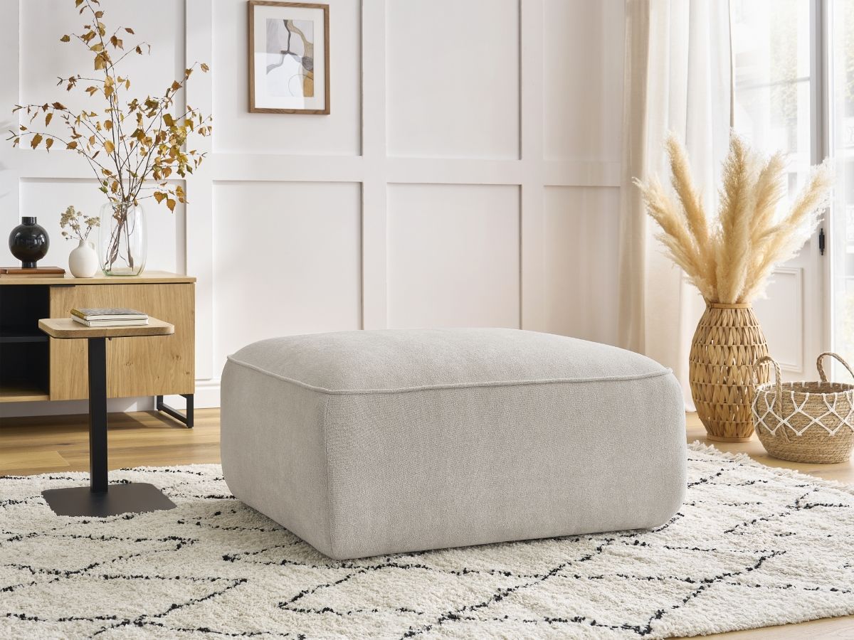 Bobochic Zephyr Pouf Strukturstoff Beige