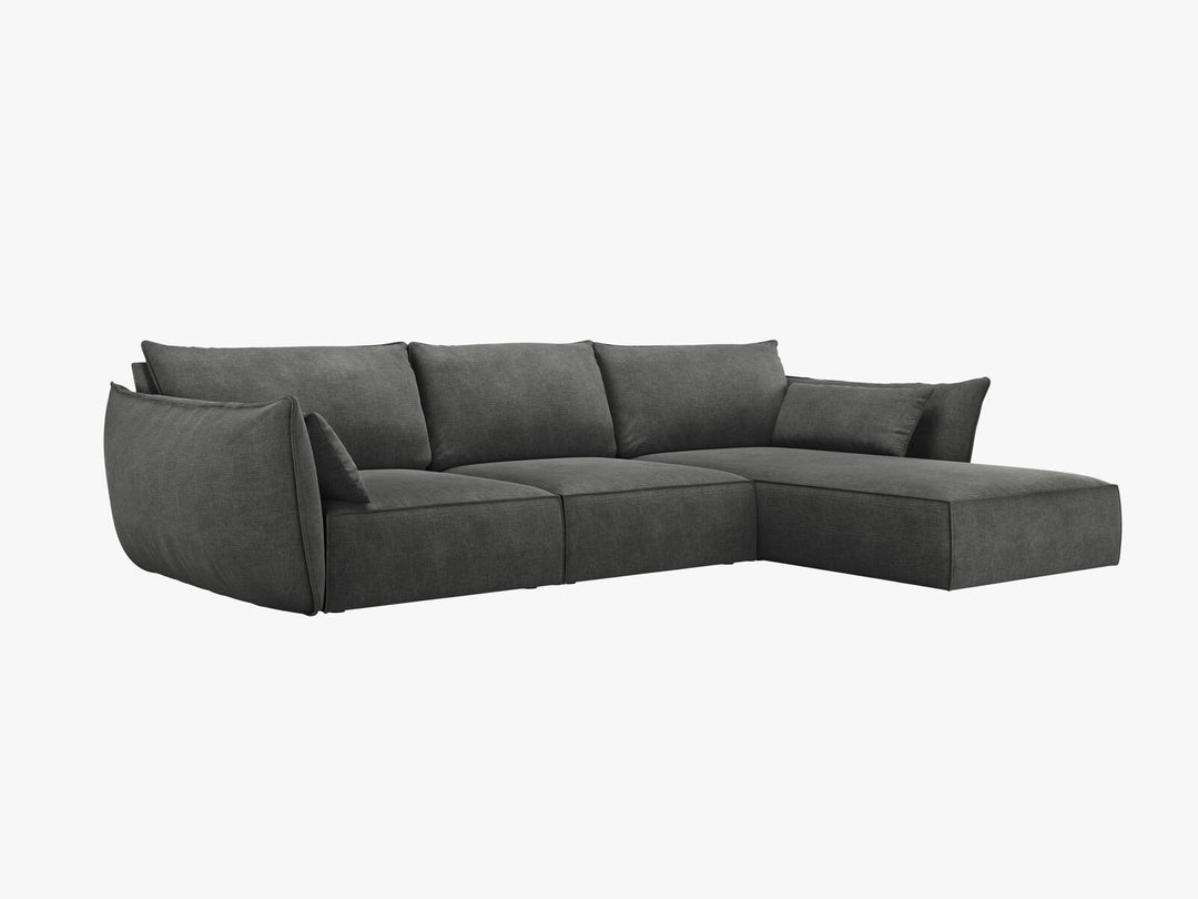 Micadoni Ecksofa Kaelle 4-Sitzer Rechts Chenille Over The Horizon Dunkelgrau