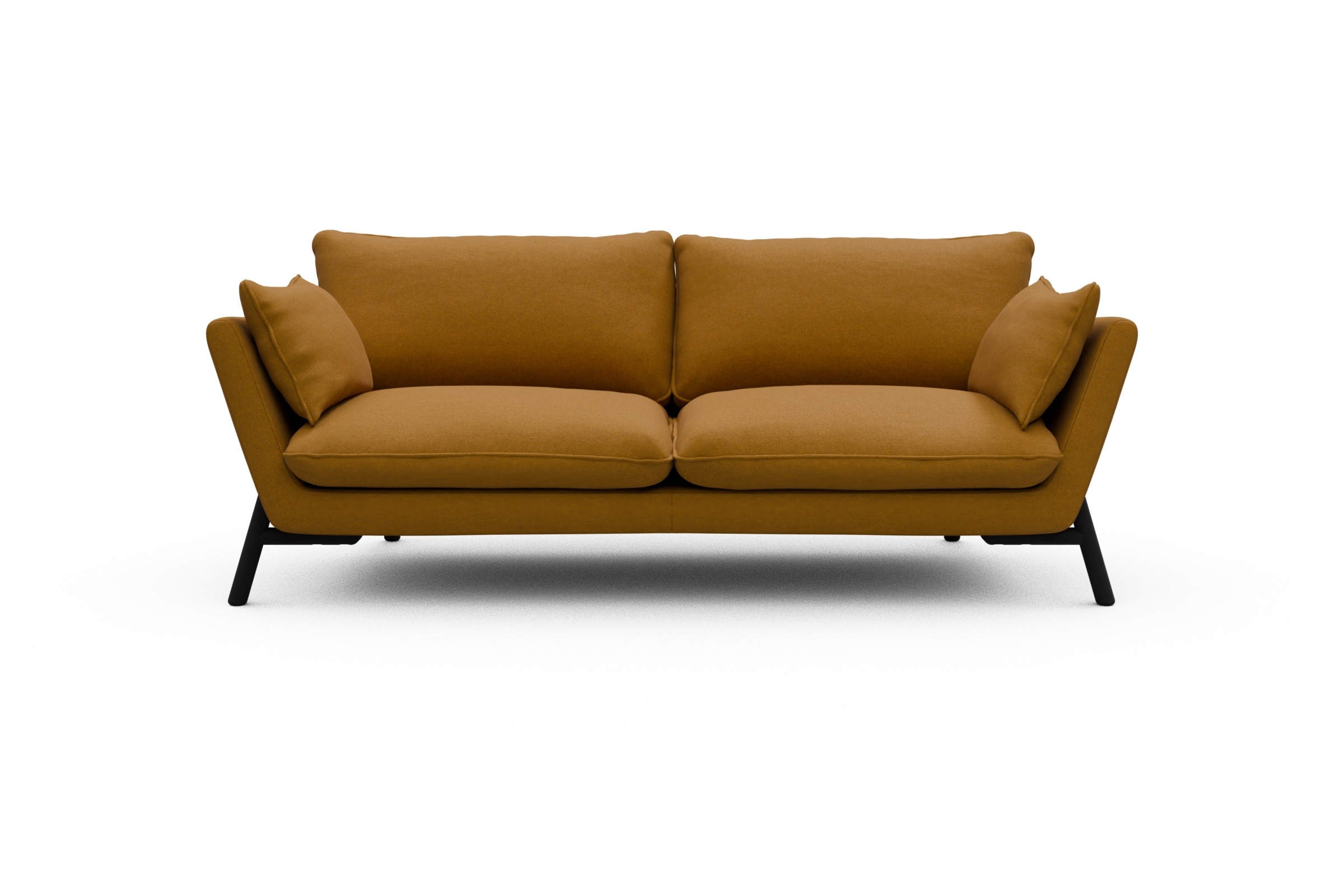 Skandi Home Sofa Emil 3-Sitzer Beinfarbe Eiche Schwarz Satya-Ocre moebelfaktor