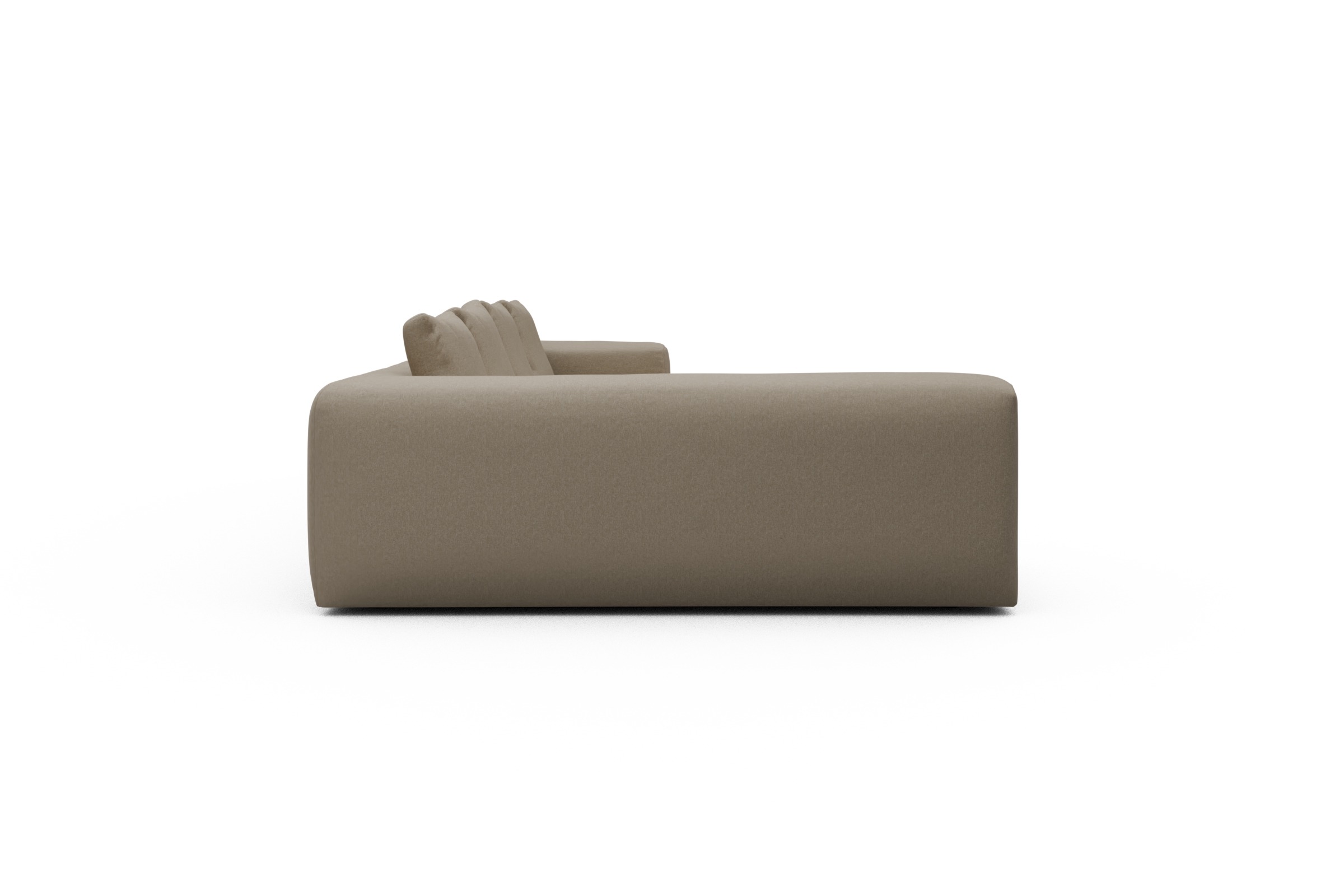 Wohnlandschaft Fred Chaiselongue rechts mit 2-Sitzer und lange Armlehne links Satya-Natural