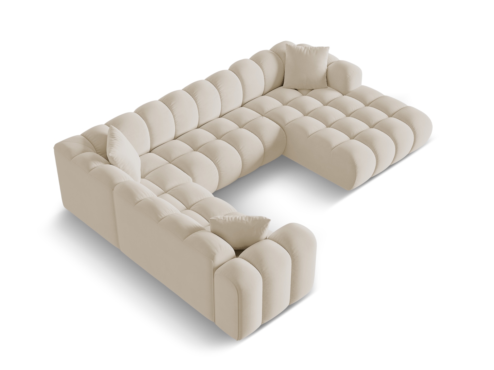 Cosmopolitan Design Panoramasofa Treno 4-Sitzer Samt Bluvel Dunkelbeige Links