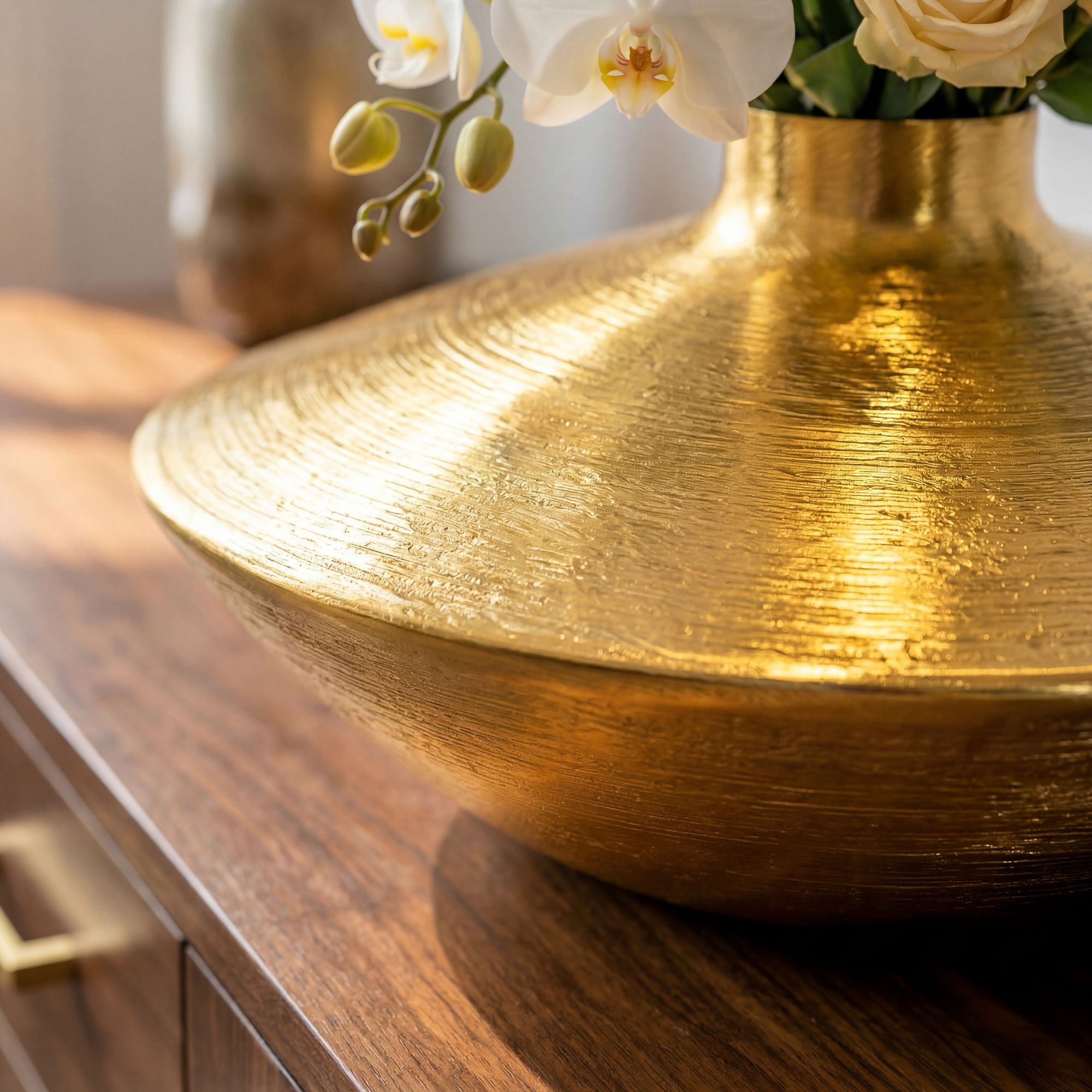 Tischvase Skoppum Aluminium Gold Ø 35 cm