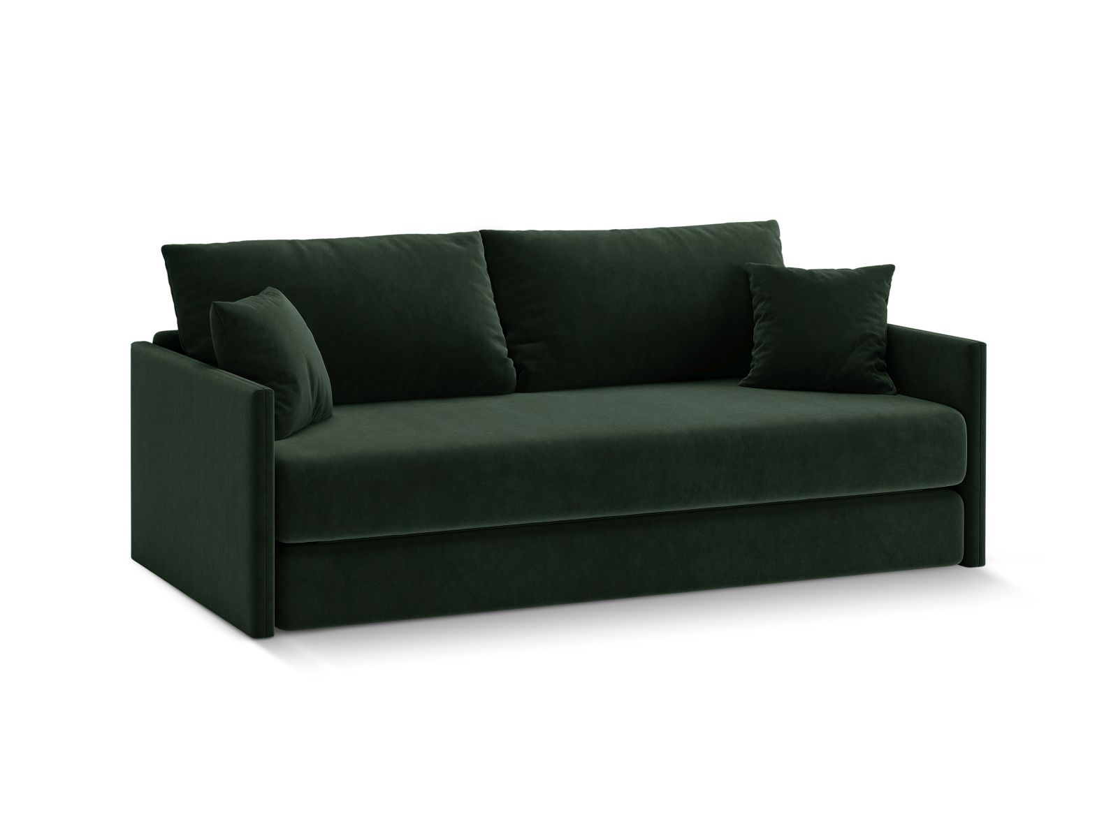 Cosmopolitan Design Schlafsofa Shannon 3-Sitzer Samt Salvador Flaschengrün