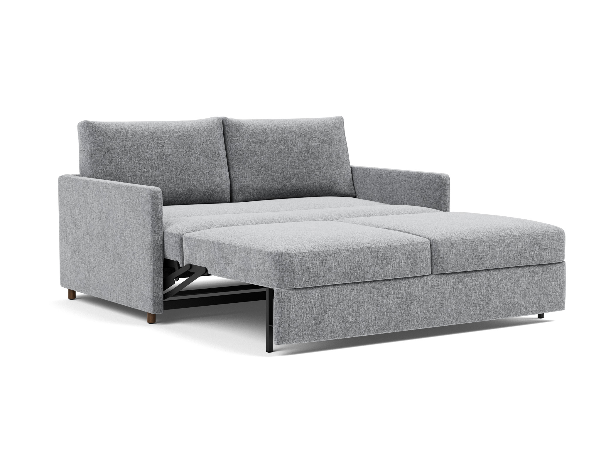 Schlafsofa Neah mit Slim-Armlehnen 160 Strukturierter Stoff Twist 565-Granite