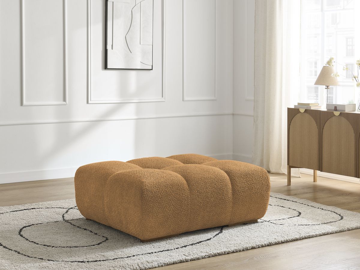 Bobochic Anakin Pouf Bouclé-Stoff Gelb