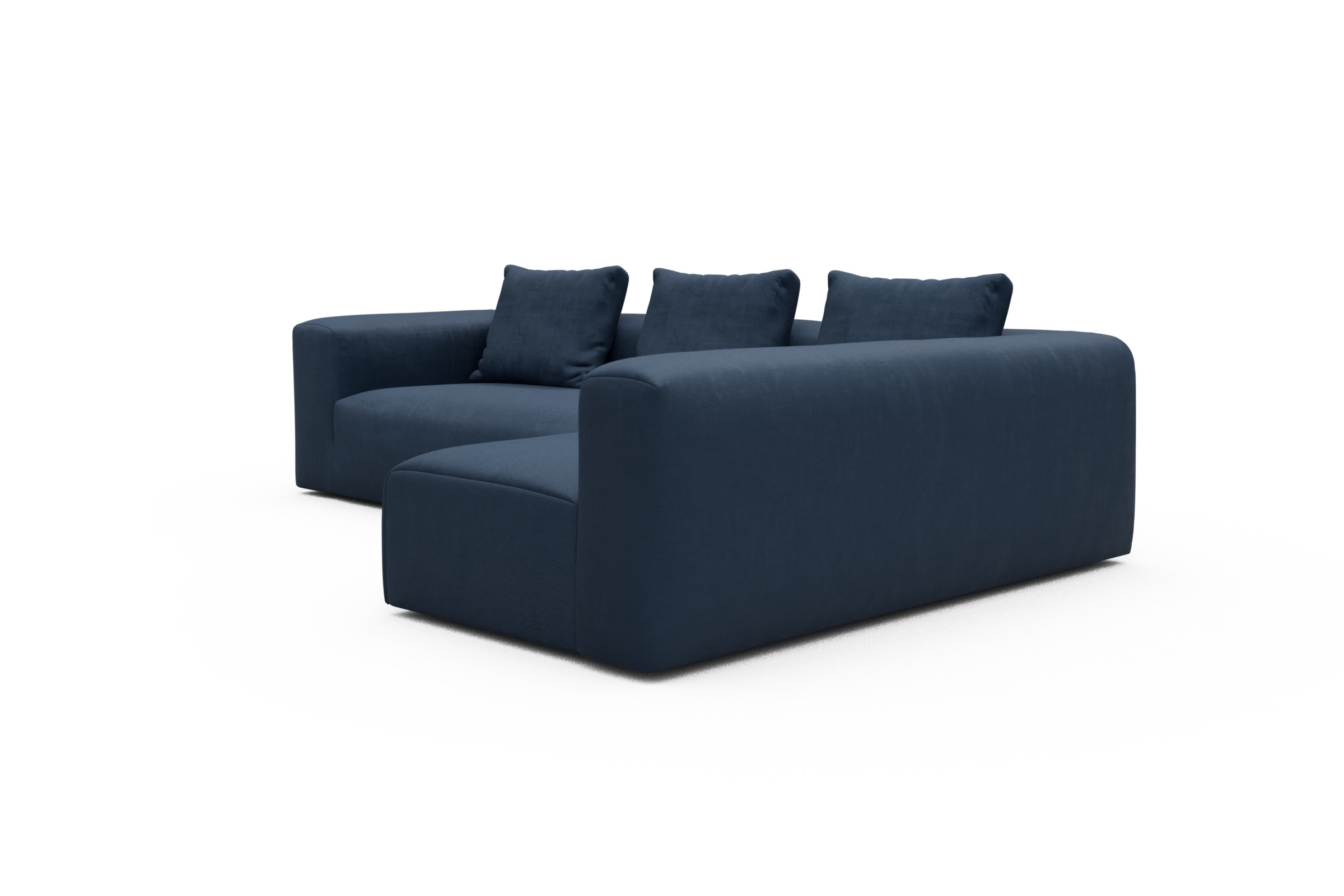 Ecksofa Fred 2x 2,5-Sitzer rechts offen Cordufine-Royal-Blue
