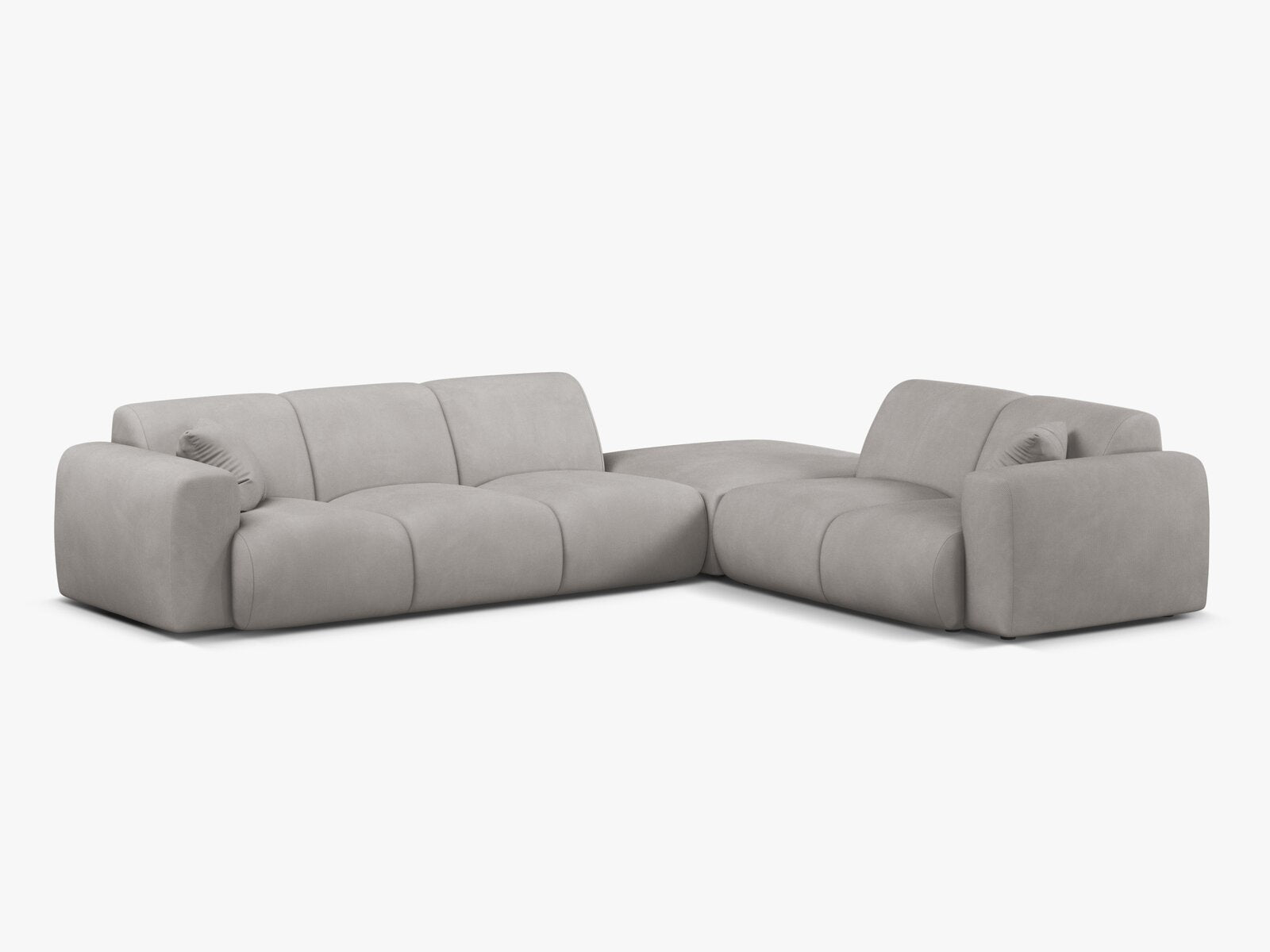 Micadoni Ecksofa Molino 6-Sitzer Rechts Strukturierter Stoff Rebel Hellgrau