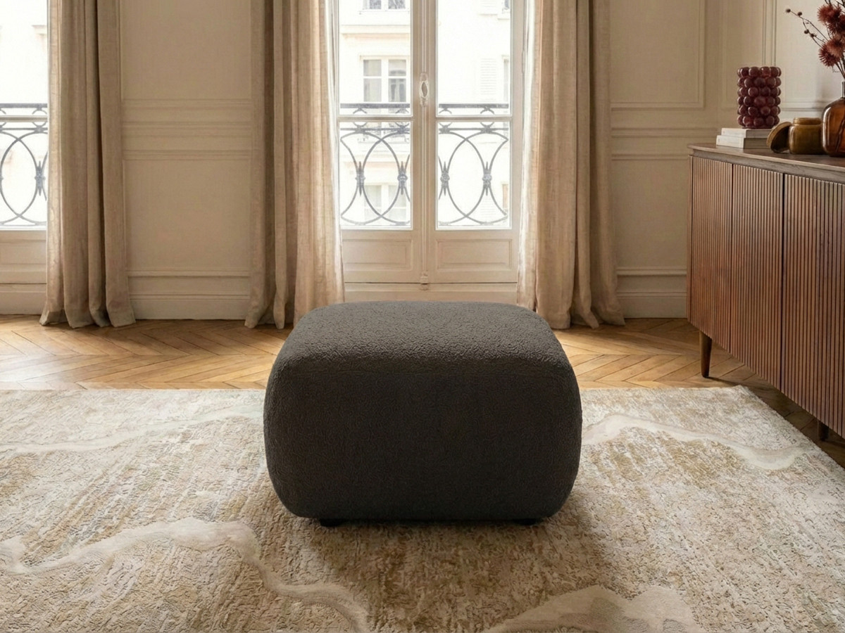 Bobochic Montaigne Pouf Bouclé-Stoff Braun
