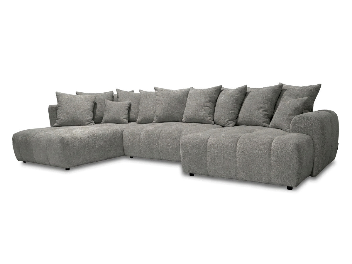 Bobochic Roxelane Wohnlandschaft Bouclé-Stoff Dunkelgrau Ecke links