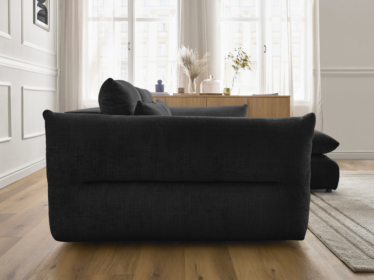 Bobochic Neil Ecksofa Strukturstoff Schwarz Ecke rechts