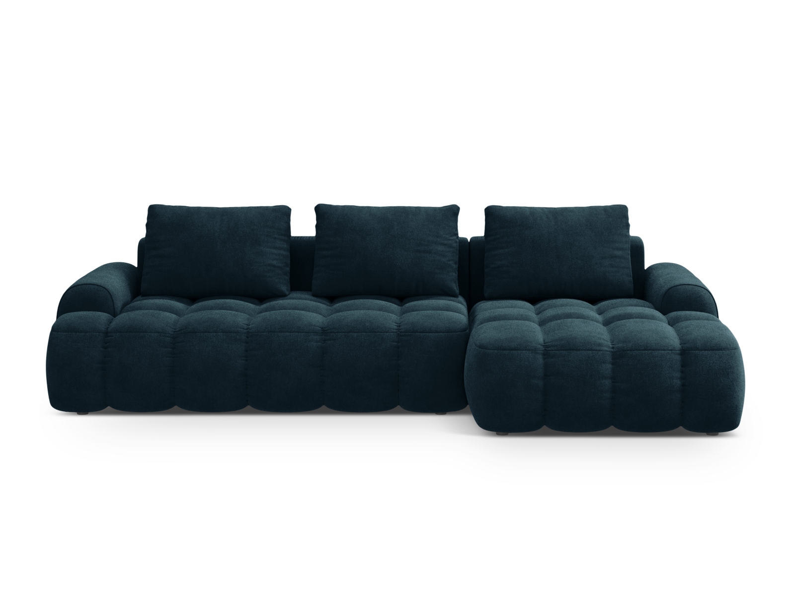 Cosmopolitan Design Ecksofa Linz 3-Sitzer mit Schlaffunktion Samt Vogue Tiefes Petrol Rechts