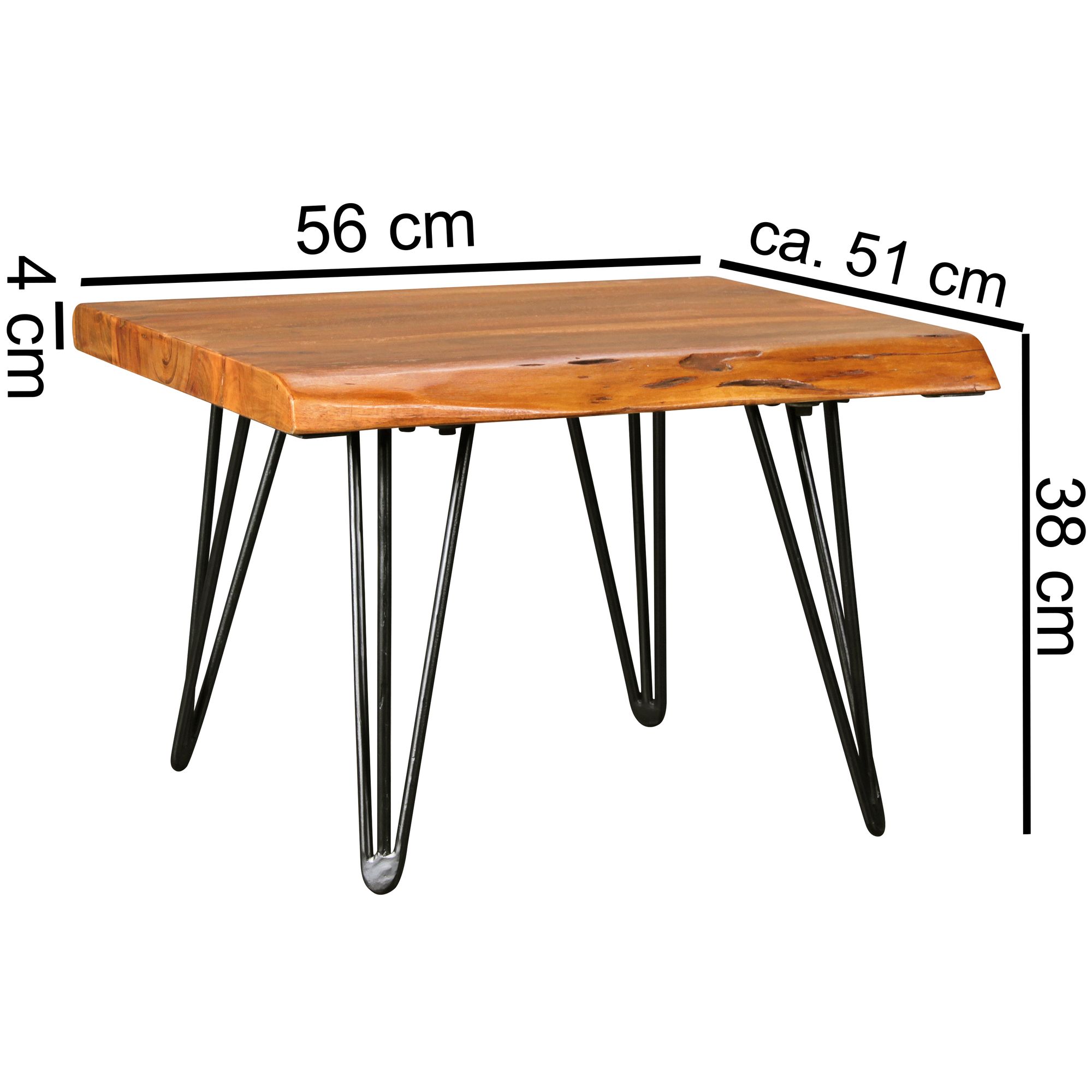 Couchtisch Ingaro Sheesham Massivholz 56 × 51 × 38 cm