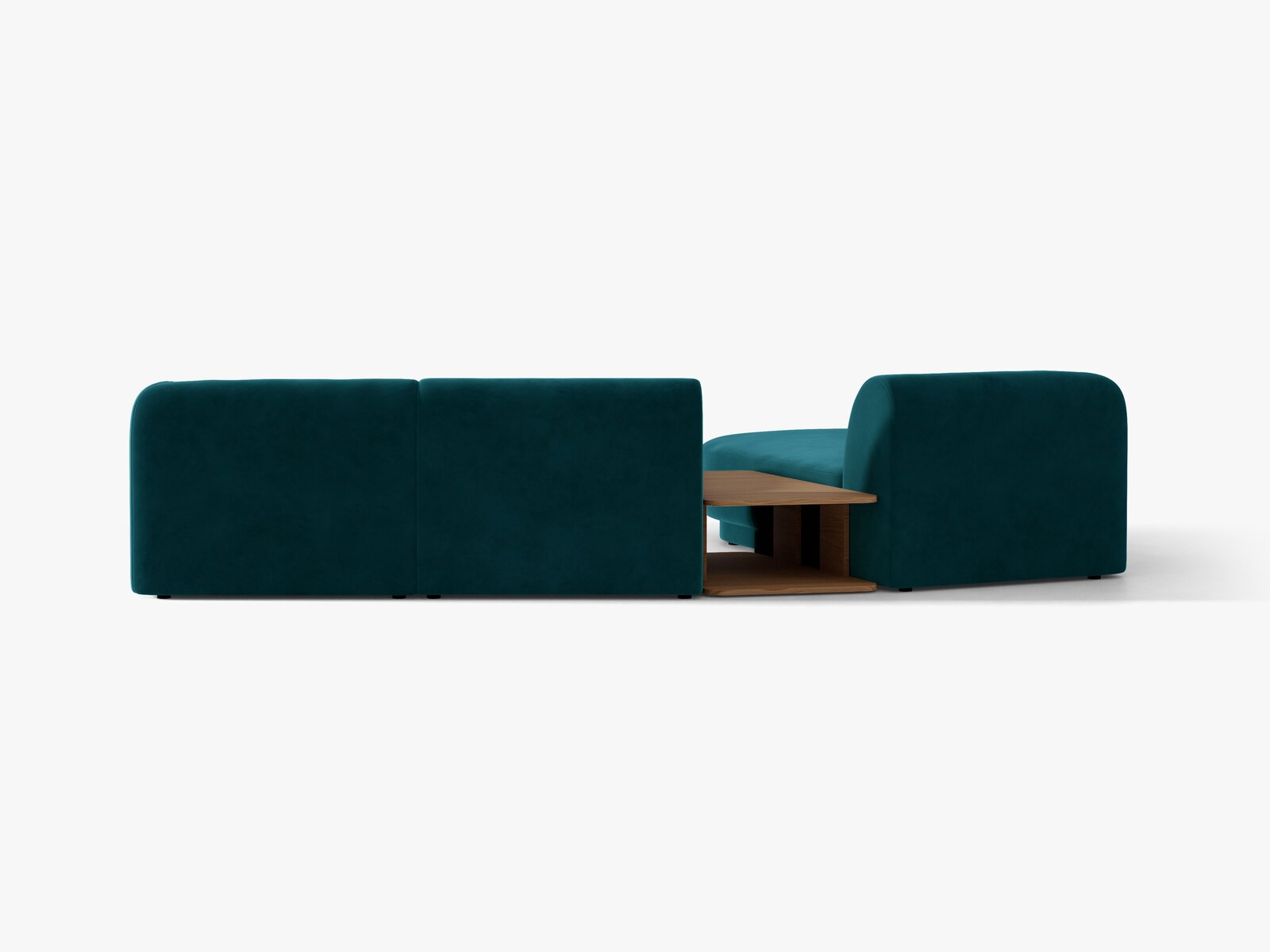 Micadoni Modulares Sofa Miley mit Recamiere 3-Sitzer Links Samt Venus Dunkel Petrol