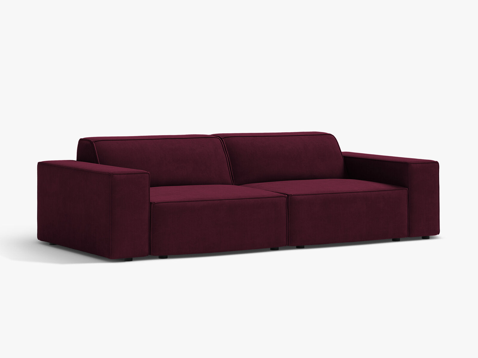 Micadoni 3-Sitzer Sofa Jodie Samt Venus Burgunder