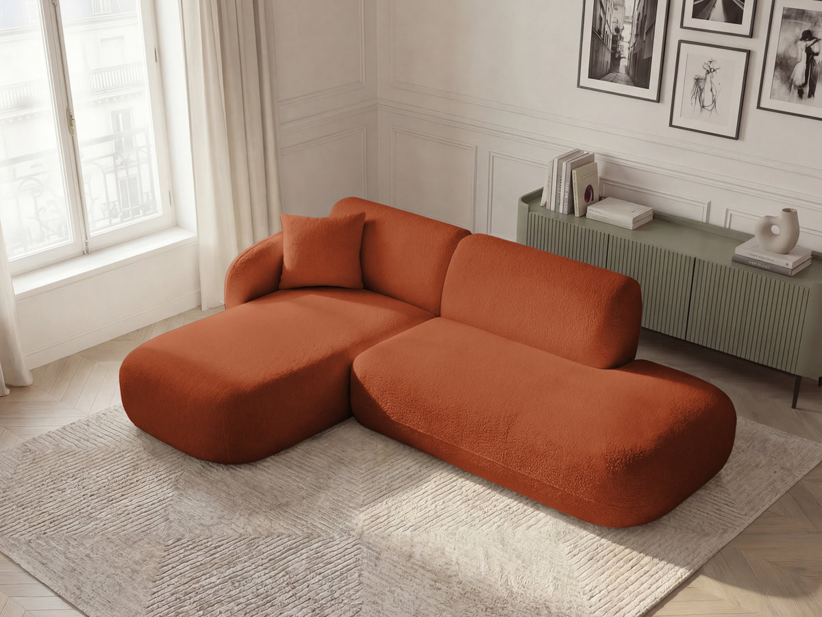 Bobochic Anda Ecksofa 241 × 163 cm Chenille Orange Ecke links