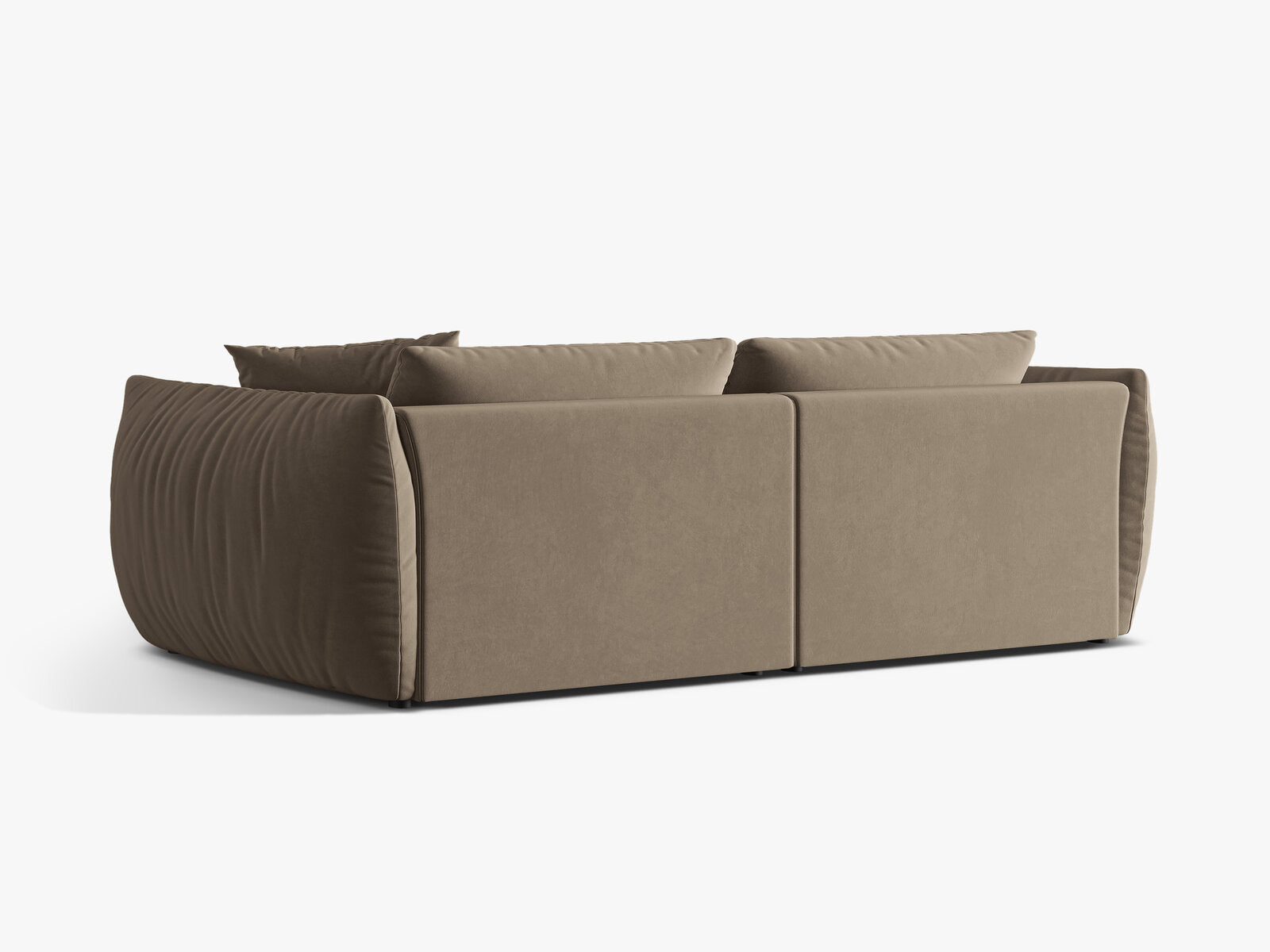 Micadoni Sofa Chris 4-Sitzer Samt Hellbraun