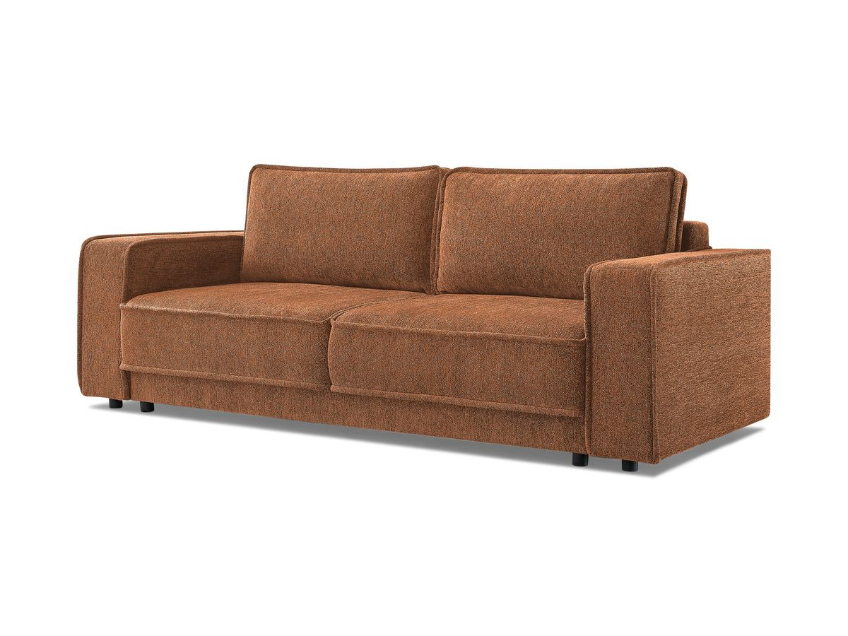 Bobochic Emile Schlafsofa 3-Sitzer mit Bettkasten Melange-Stoff Orange