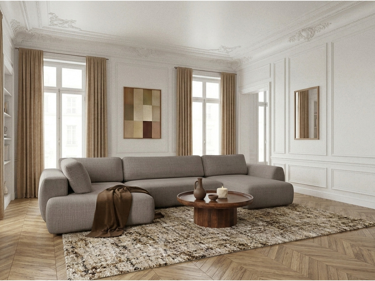Bobochic Denise Wohnlandschaft Strukturstoff Taupe Ecke rechts