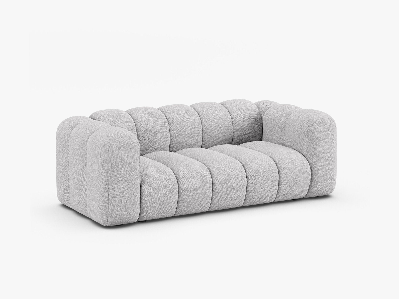Micadoni Sofa Lupine 2-Sitzer Boucle Baloo Hellgrau