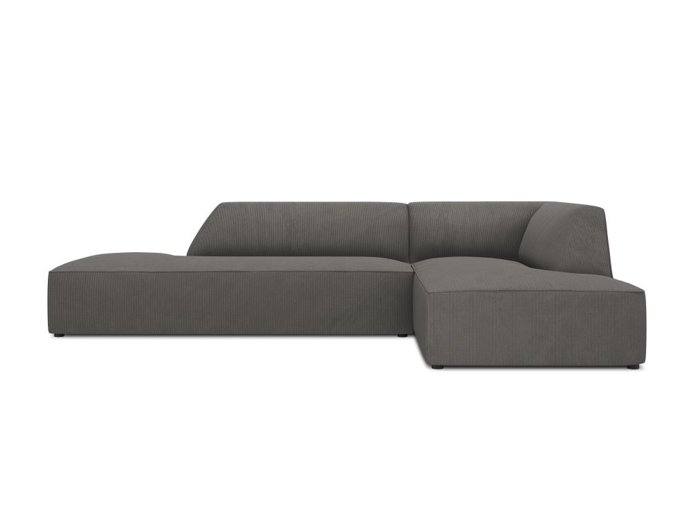 Cosmopolitan Design Ecksofa Siena 4-Sitzer offen Kord Scala Dunkelgrau Rechts