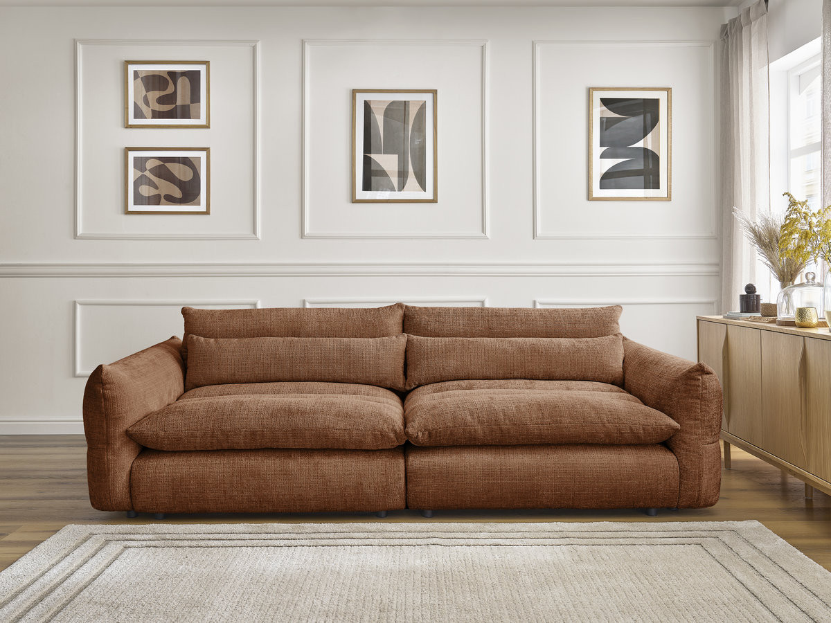 Bobochic Neil Sofa 3-Sitzer Strukturstoff Orange