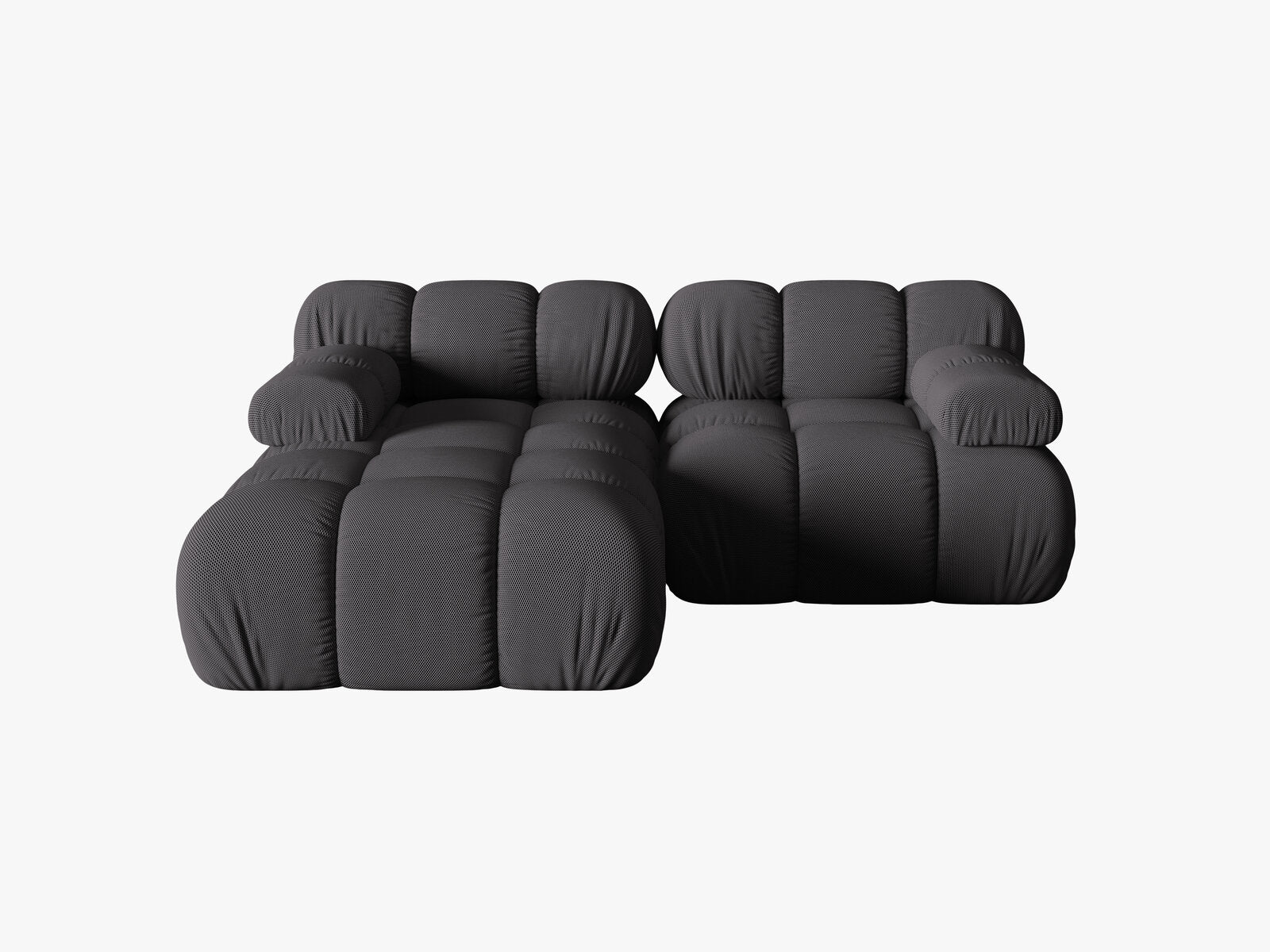 Micadoni Modulares Ecksofa Bellis 3-Sitzer Links 3D-Stoff Sonic Espresso
