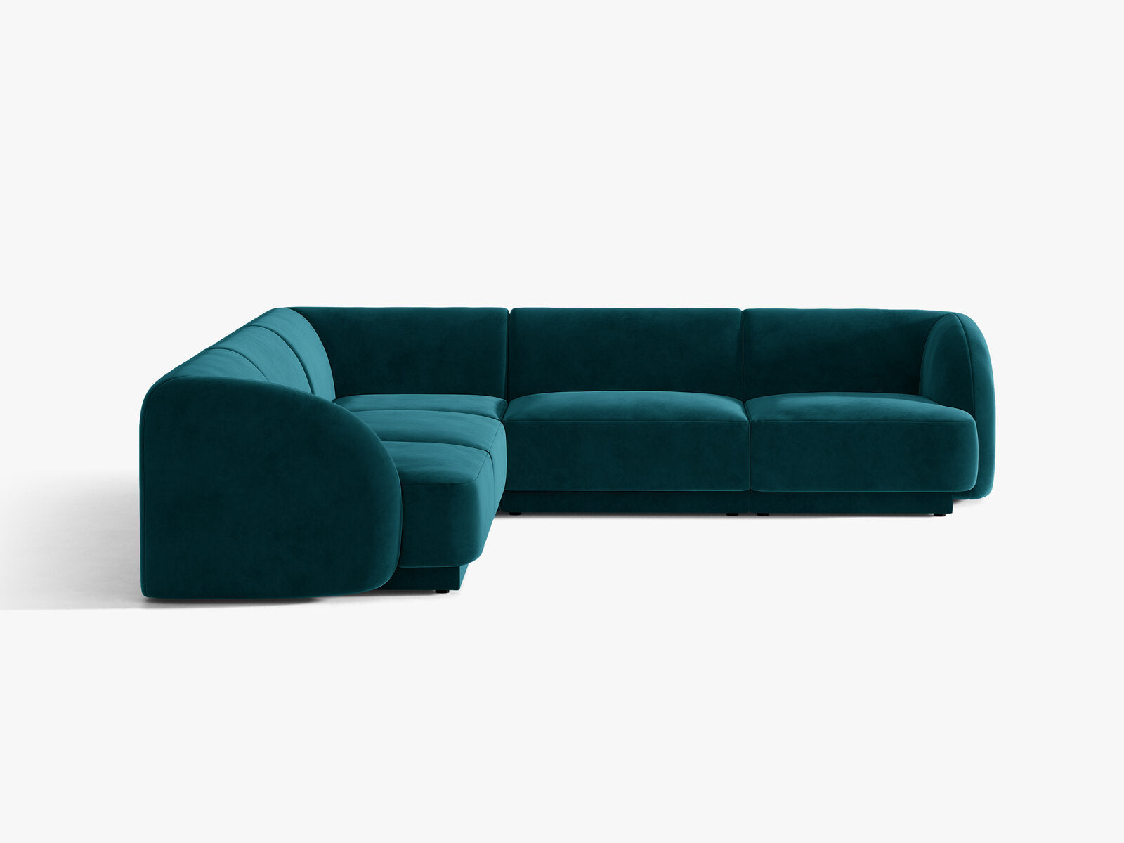 Micadoni 5-Sitzer Symmetrisches Ecksofa Miley Samt Venus Dunkel Petrol