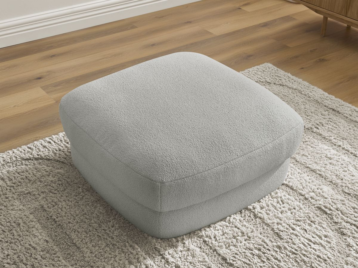 Bobochic Leonore Pouf Bouclé-Stoff Hellgrau