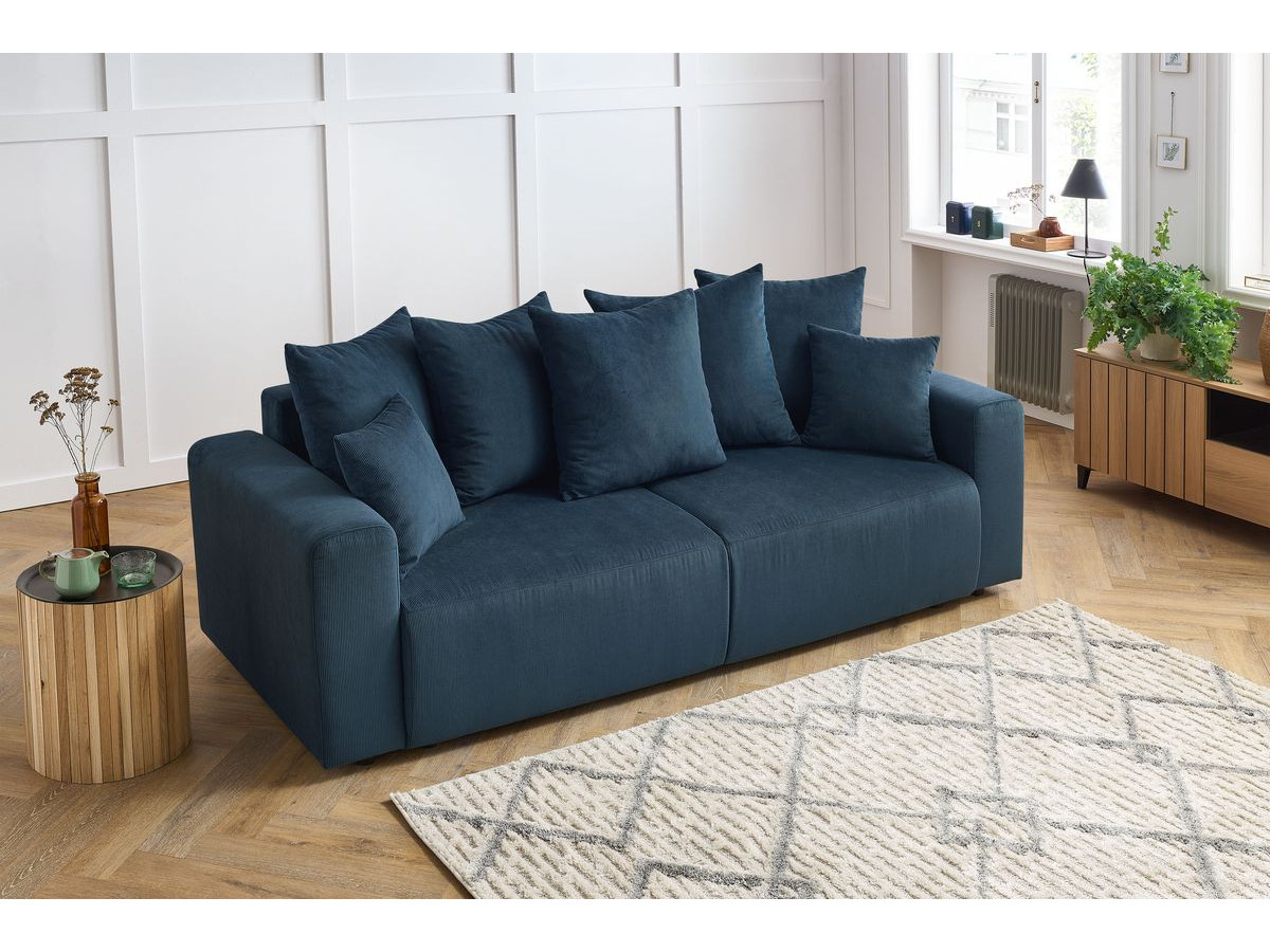 Bobochic Envy Sofa 3-Sitzer Cordsamt Dunkelblau